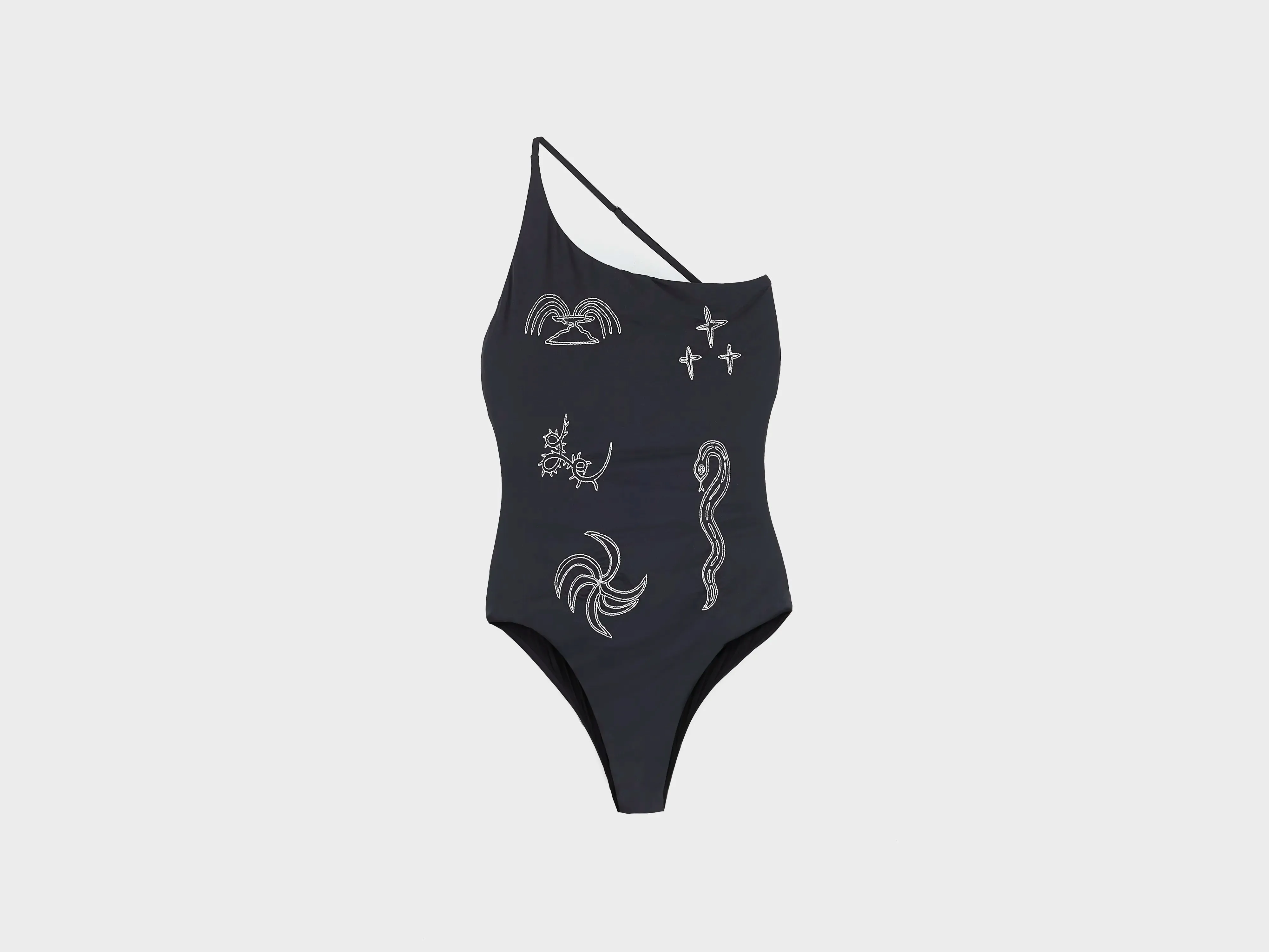 Embroidered Tuffo Swimsuit (261 / W / BLACK) sold by Bellrose
