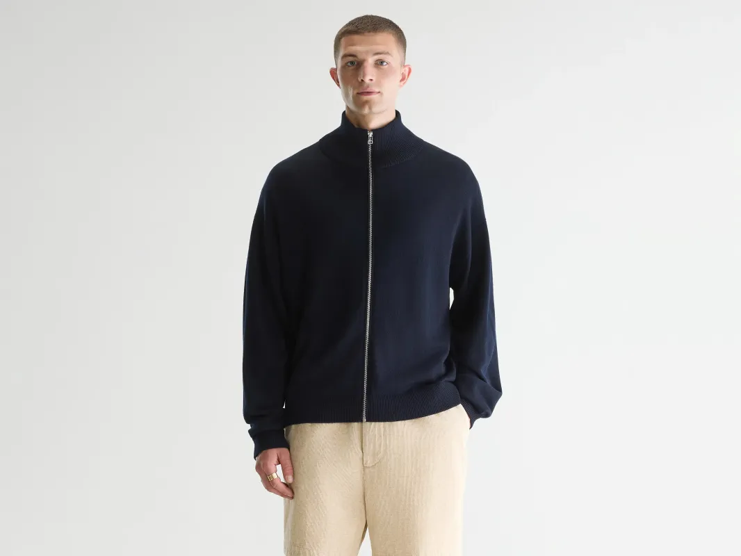 Siap zip-up cardigan (262 / M / NAVY) made by Bellerose