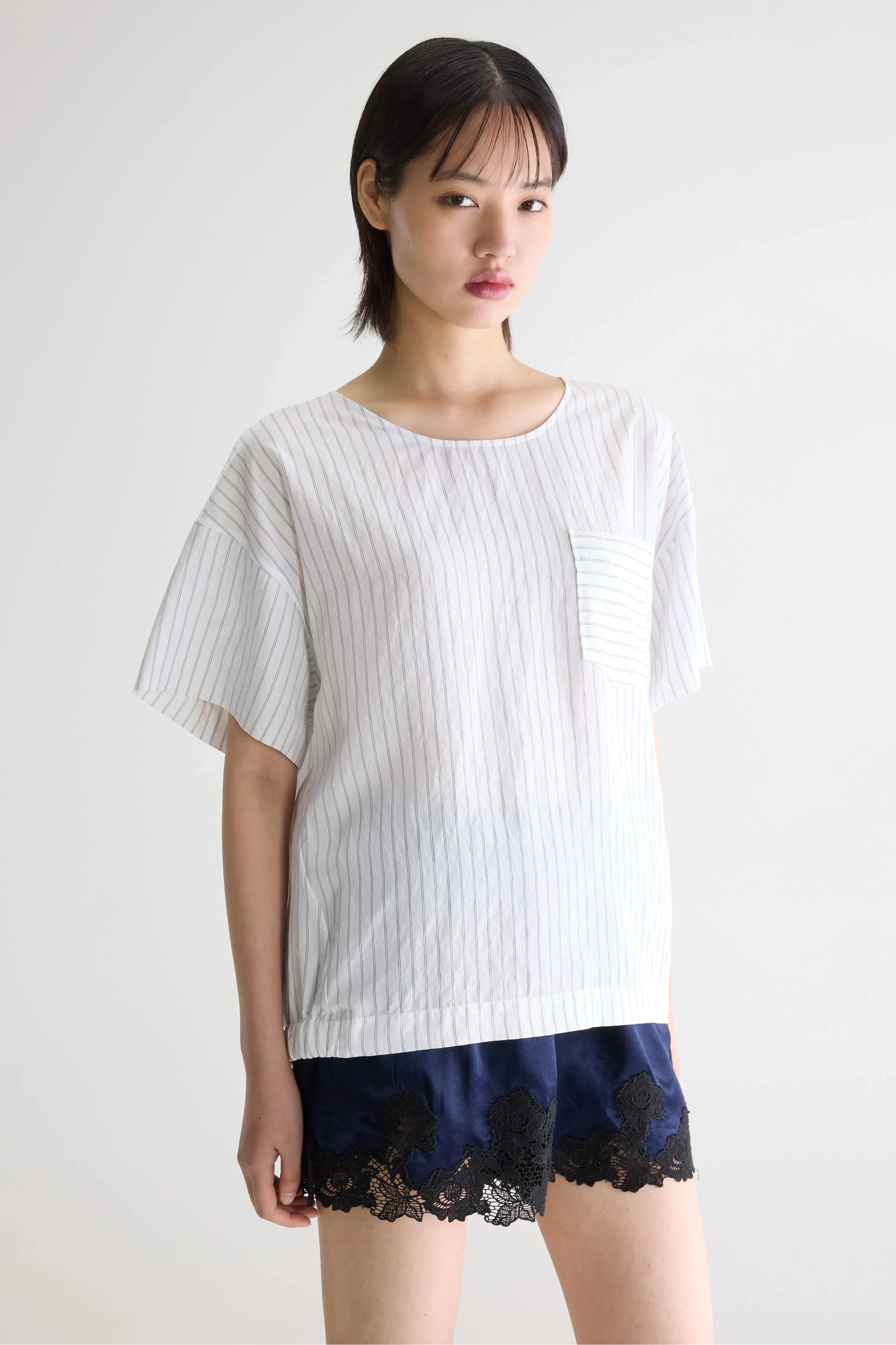 Soleil short sleeve blouse (261 / W / STRIPE A) sold by Bellrose product image thumbnail 2