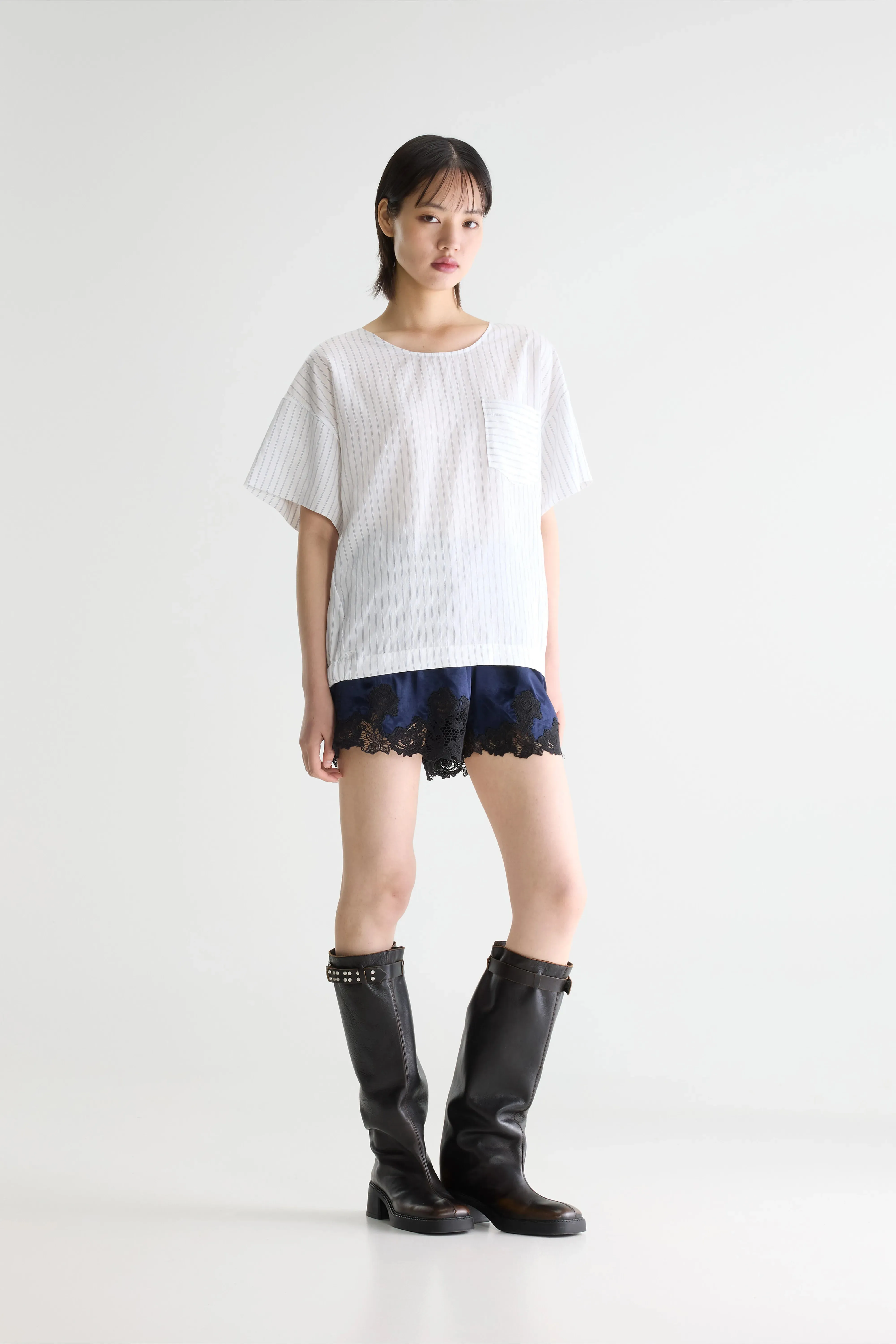 Soleil short sleeve blouse (261 / W / STRIPE A) sold by Bellrose product image thumbnail 3