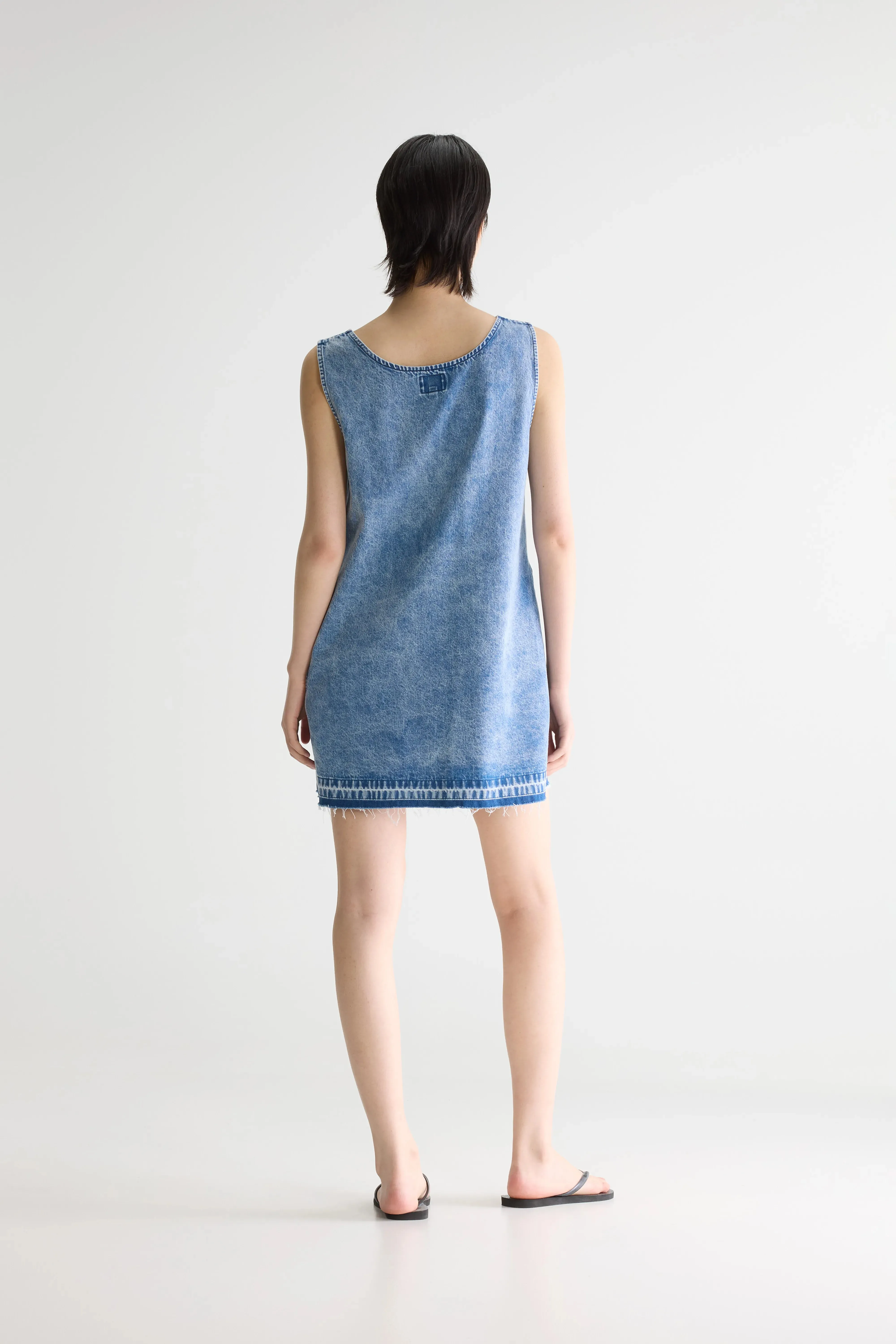 Junie denim mini dress (261 / W / VNTG STONE WASH) sold by Bellrose product image thumbnail 3