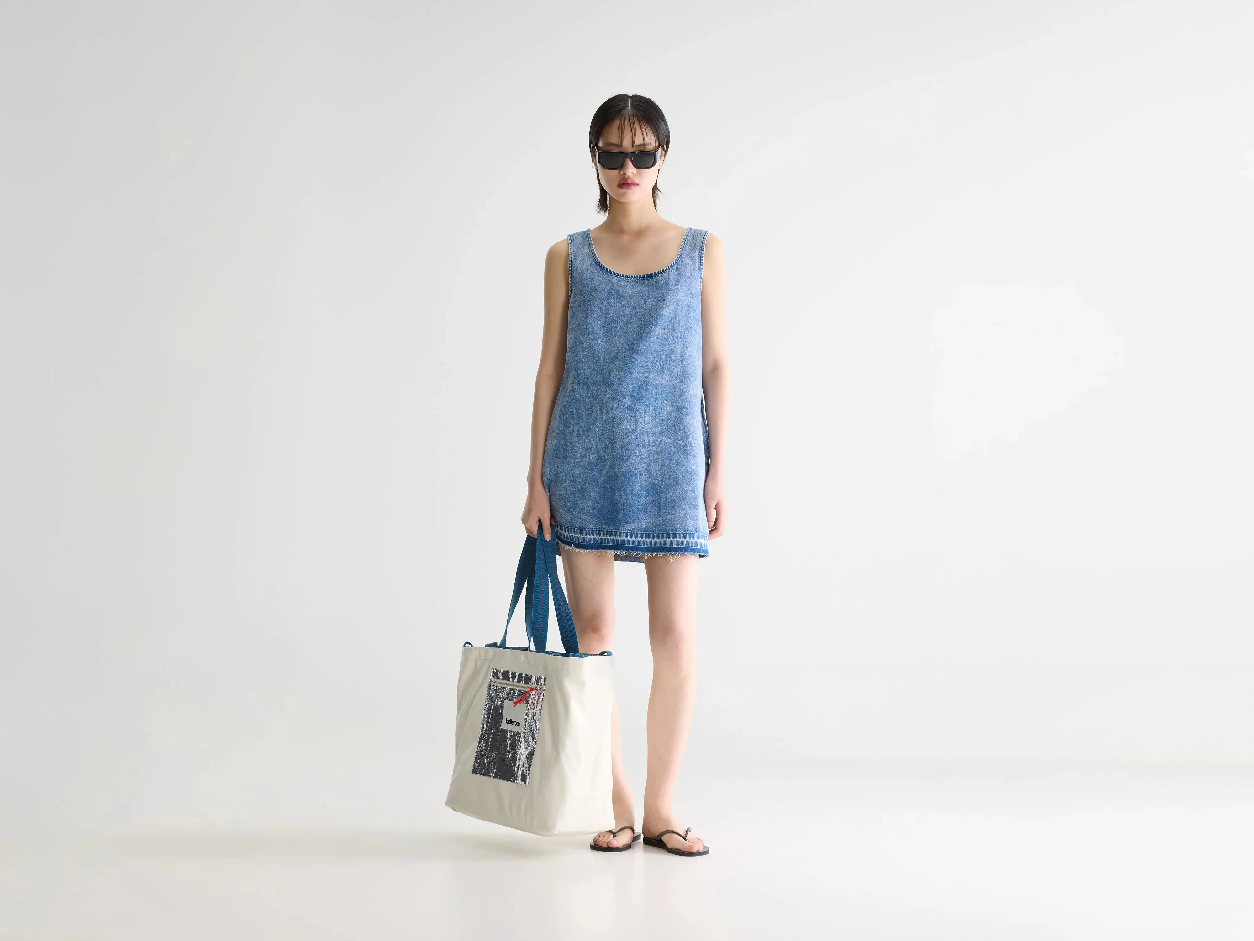 Junie denim mini dress (261 / W / VNTG STONE WASH) sold by Bellrose