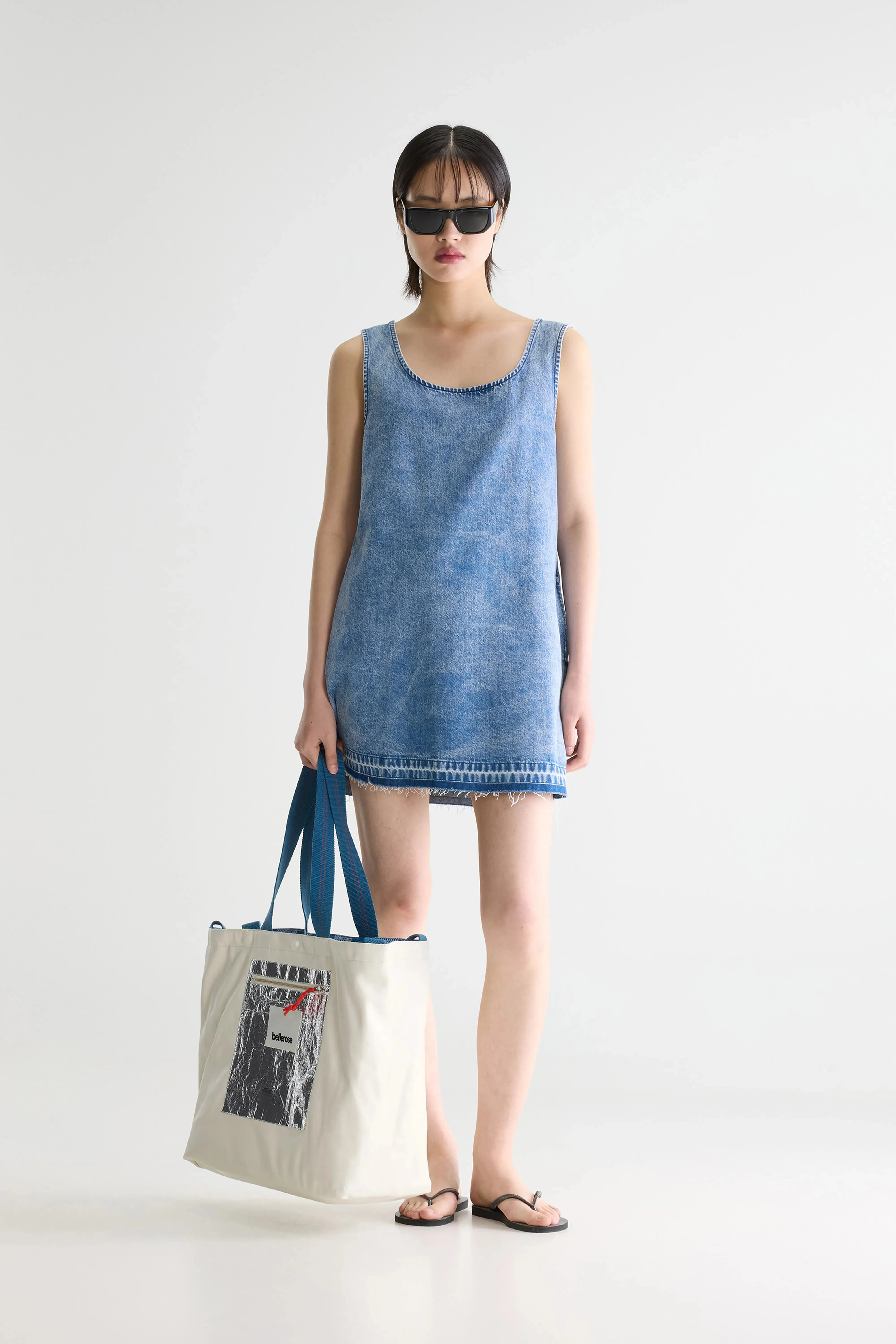 Junie denim mini dress (261 / W / VNTG STONE WASH) sold by Bellrose product image thumbnail 2