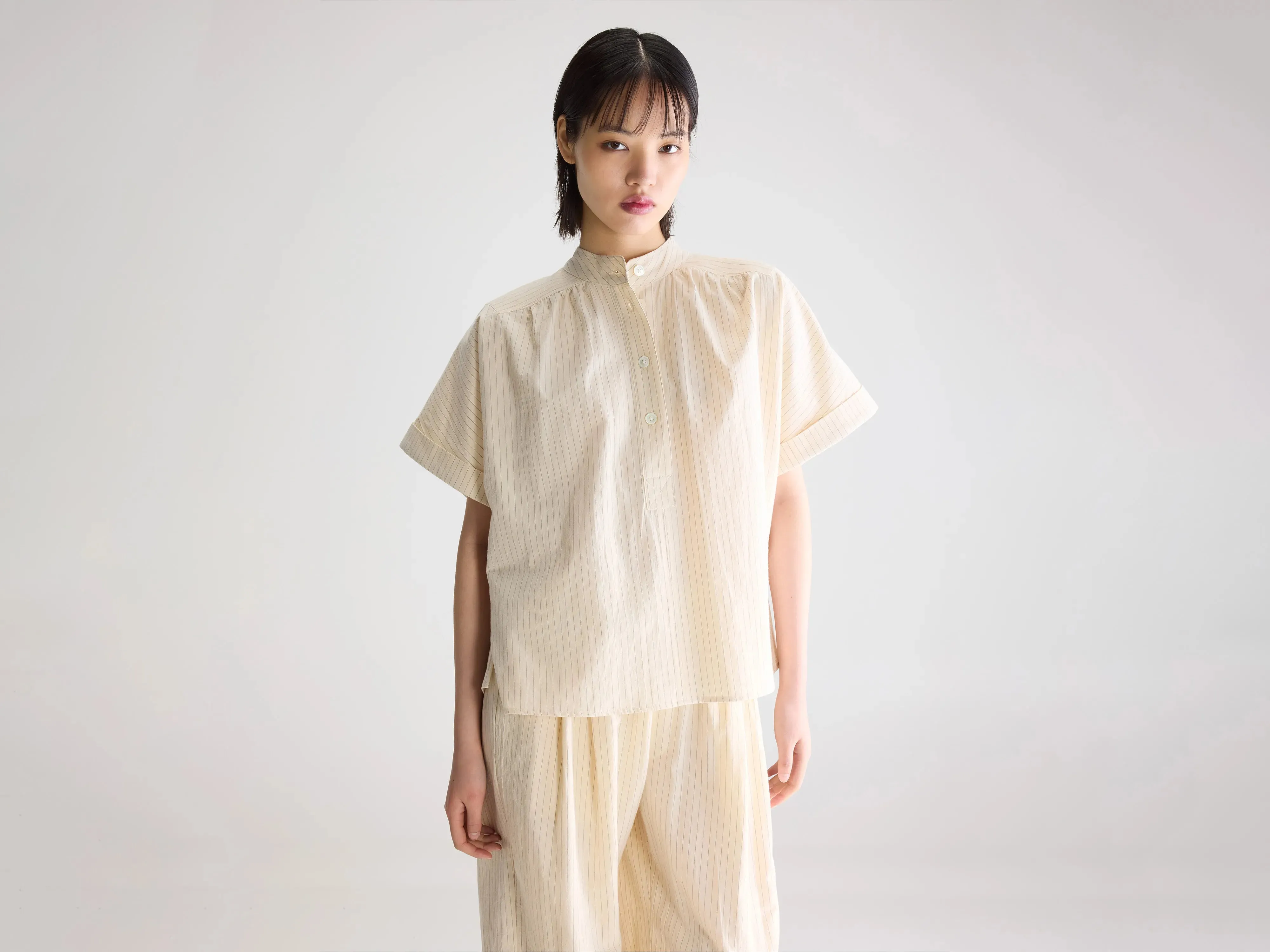 Pear short-sleeve blouse (261 / W / STRIPE A) sold by Bellrose