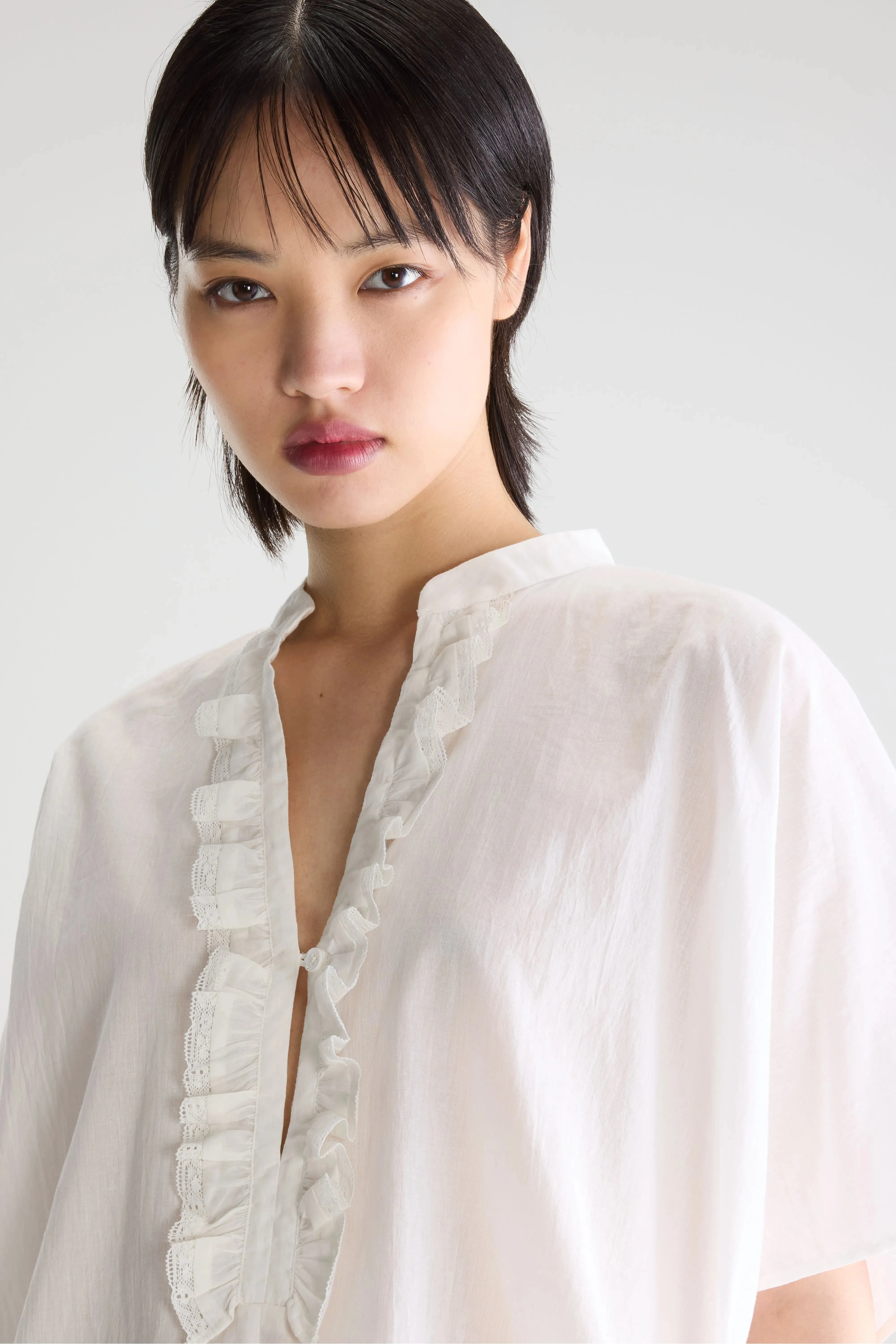 Dahlia ruffled blouse (261 / W / WHITE) sold by Bellrose product image thumbnail 5