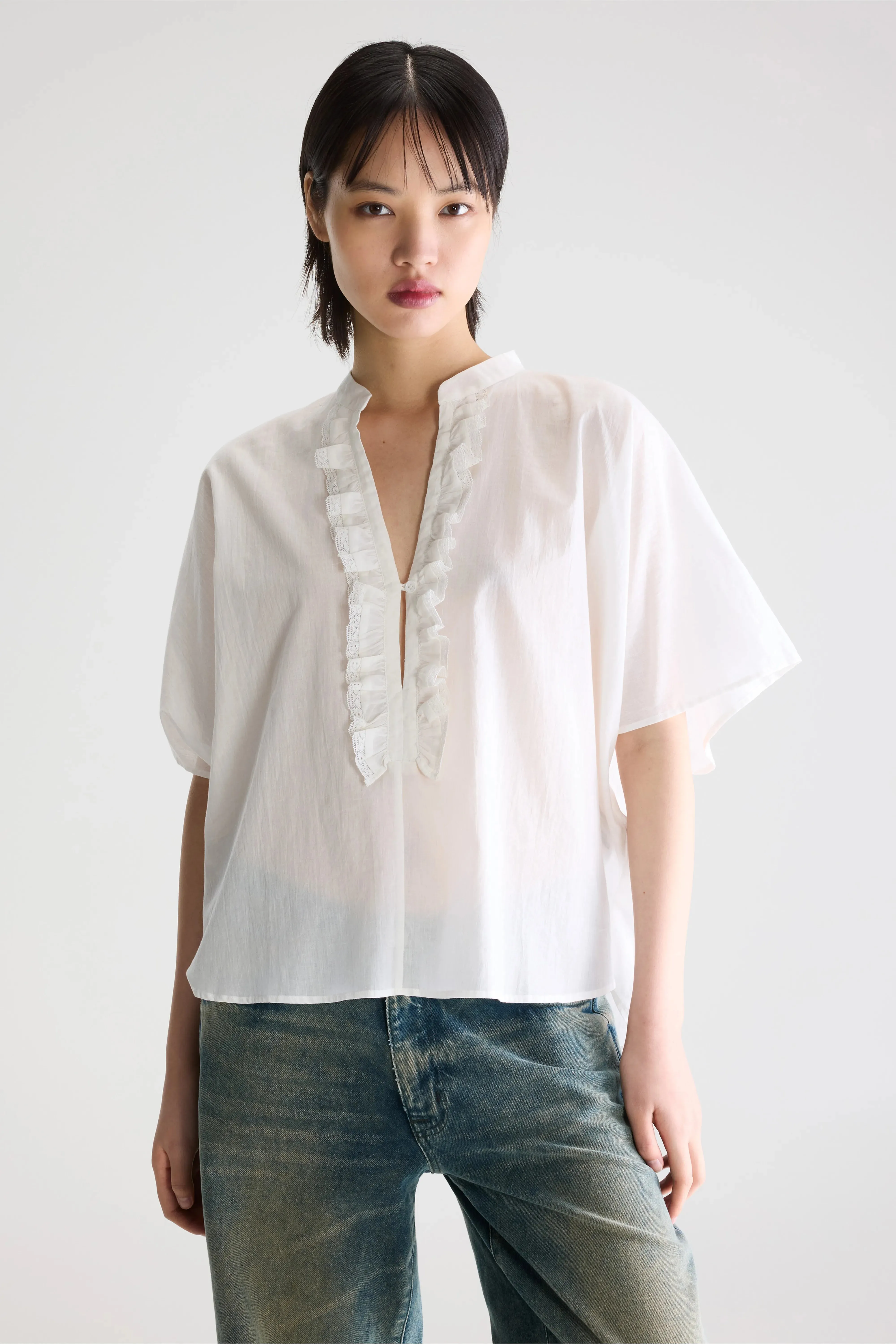 Dahlia ruffled blouse (261 / W / WHITE) sold by Bellrose product image thumbnail 2
