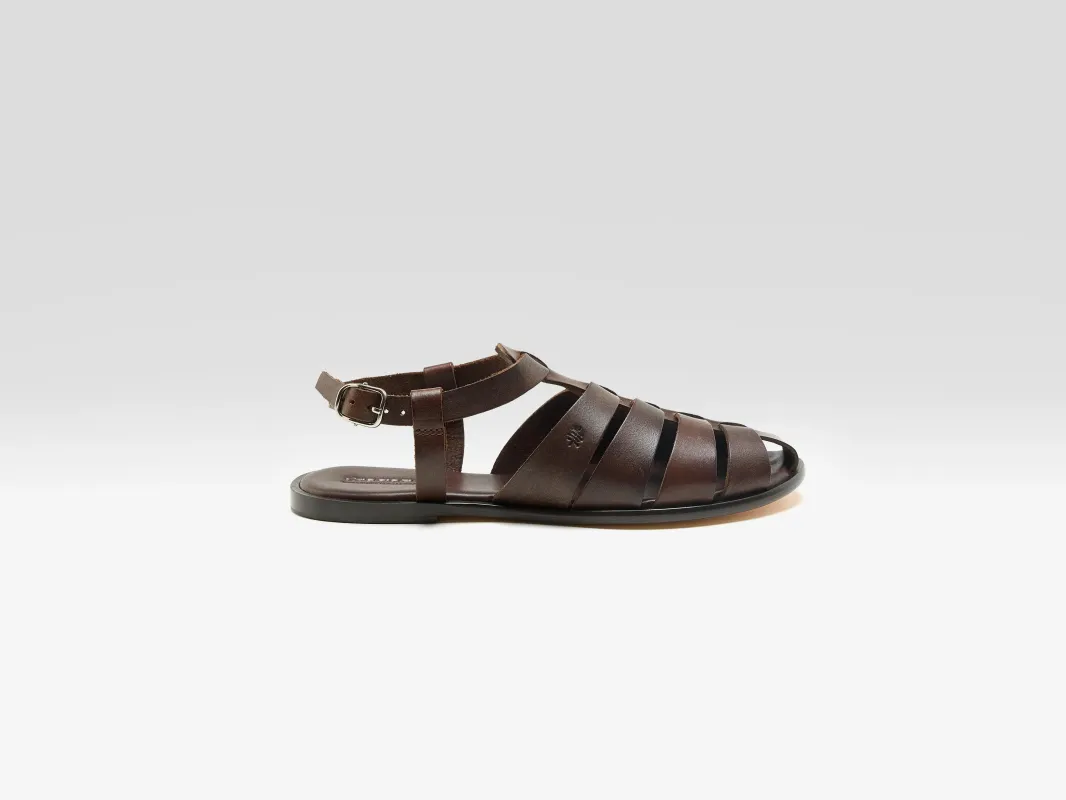 Pescador Leather Sandals  (261 / W / DARK BROWN) sold by Bellrose