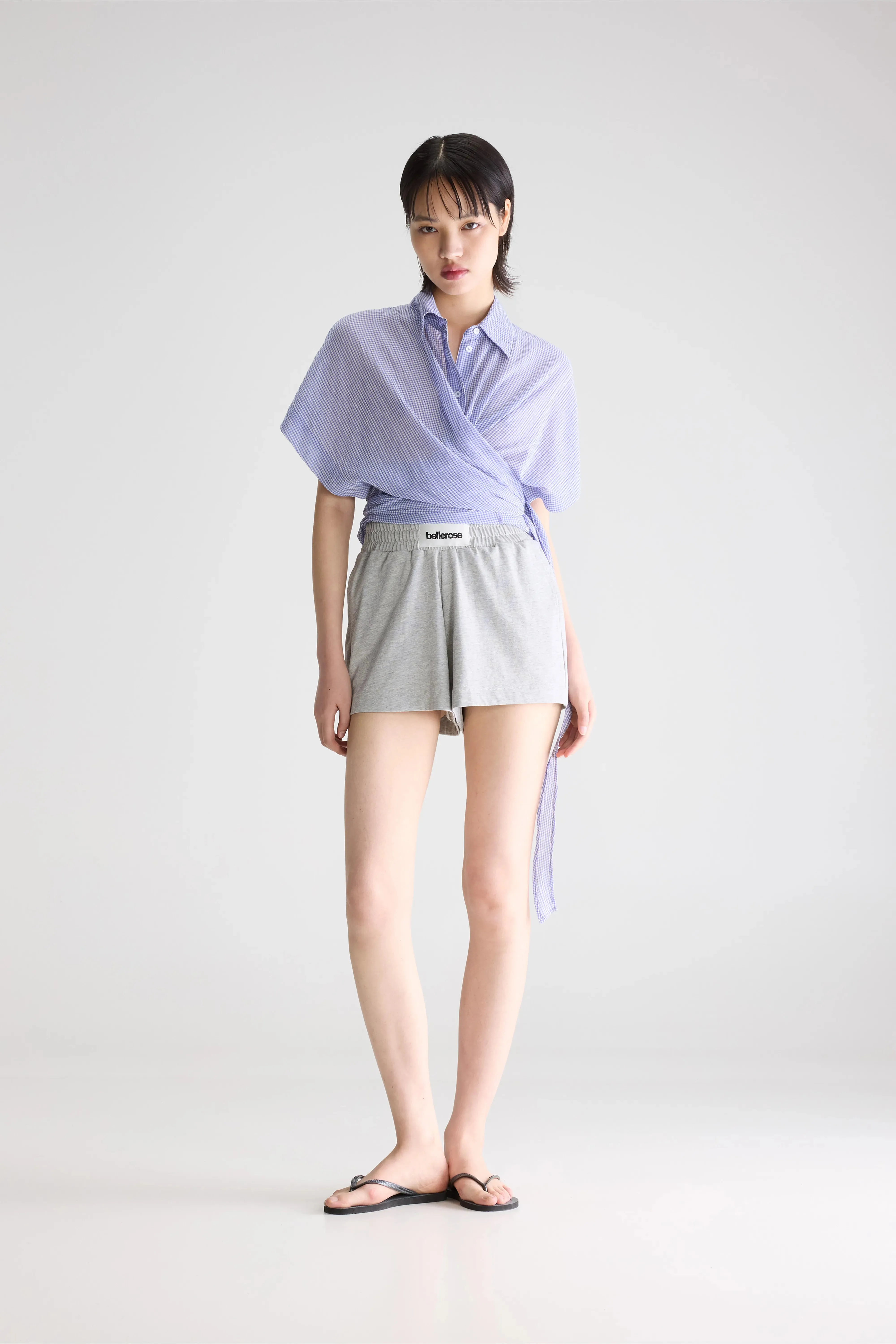 Coral tie-up blouse (261 / W / CHECK A) sold by Bellrose product image thumbnail 3