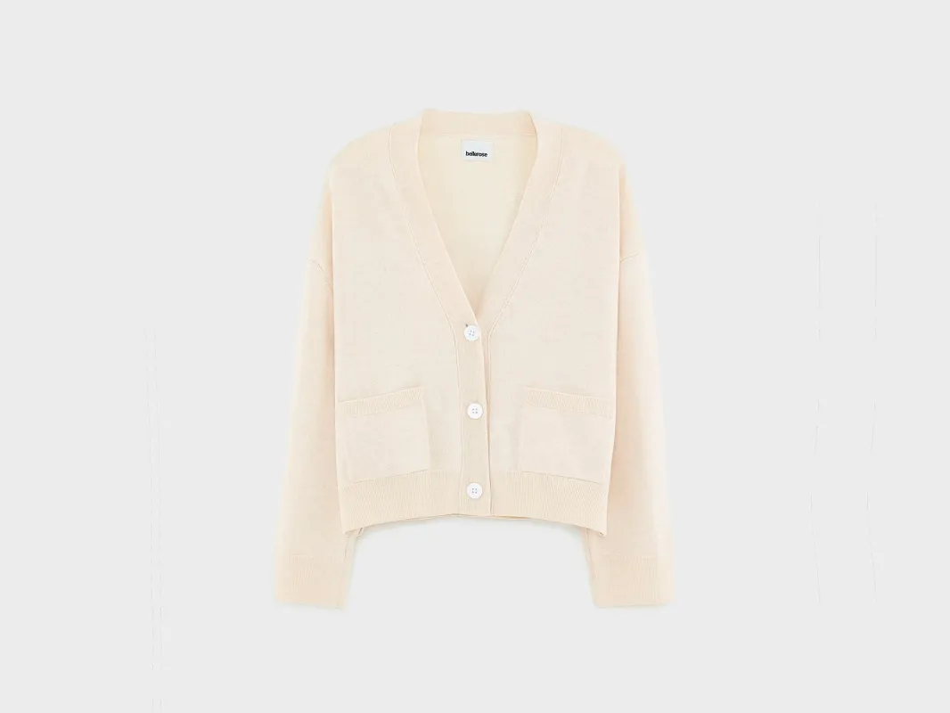 Gakkin v-neck cardigan (251 / W / OATMEAL) made by Bellerose