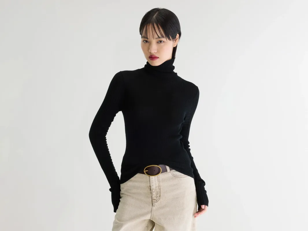 Awald slim sweater (262 / W / BLACK) made by Bellerose