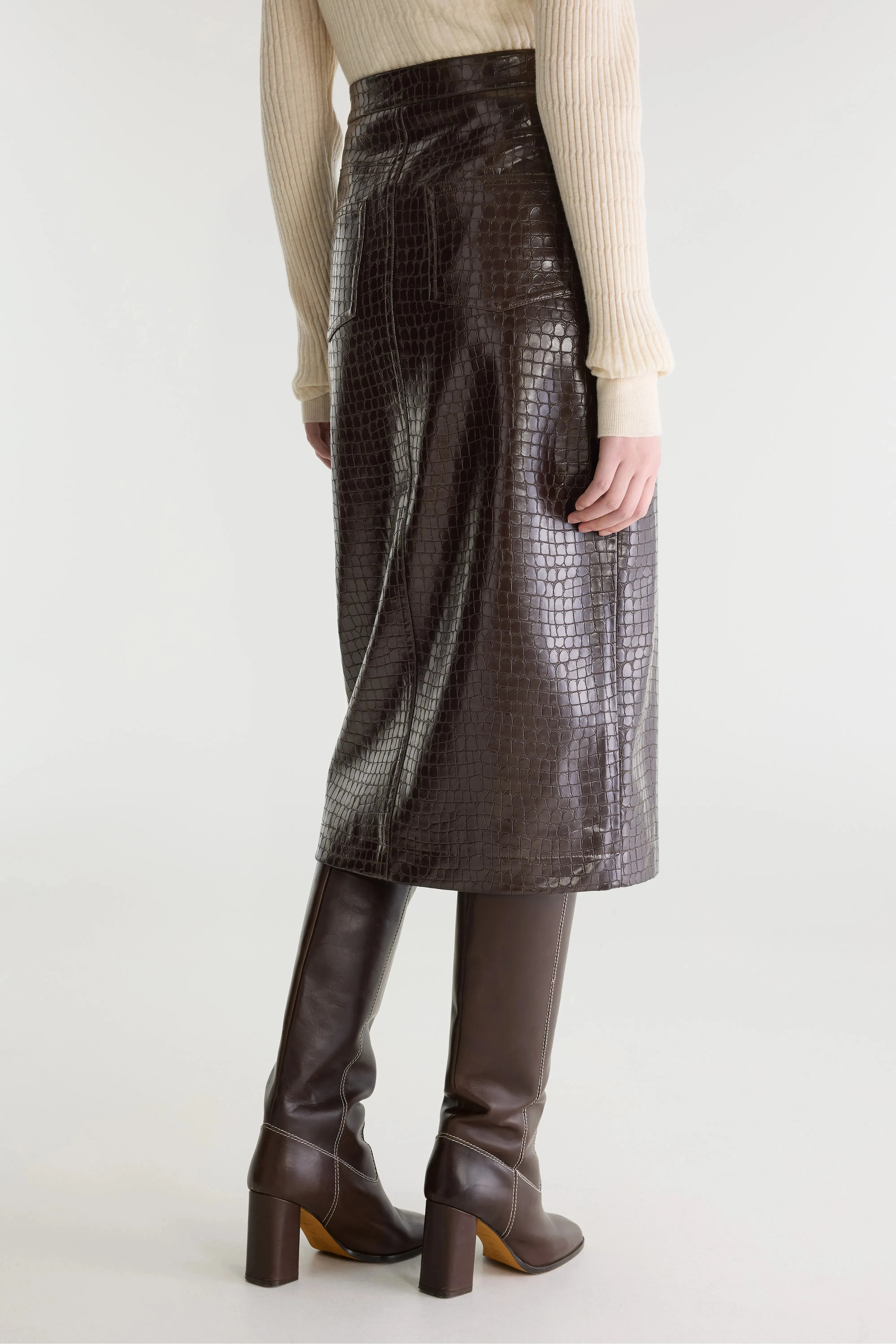 Halina midi skirt (262 / W / DARK ROAST) sold by Bellrose product image thumbnail 4