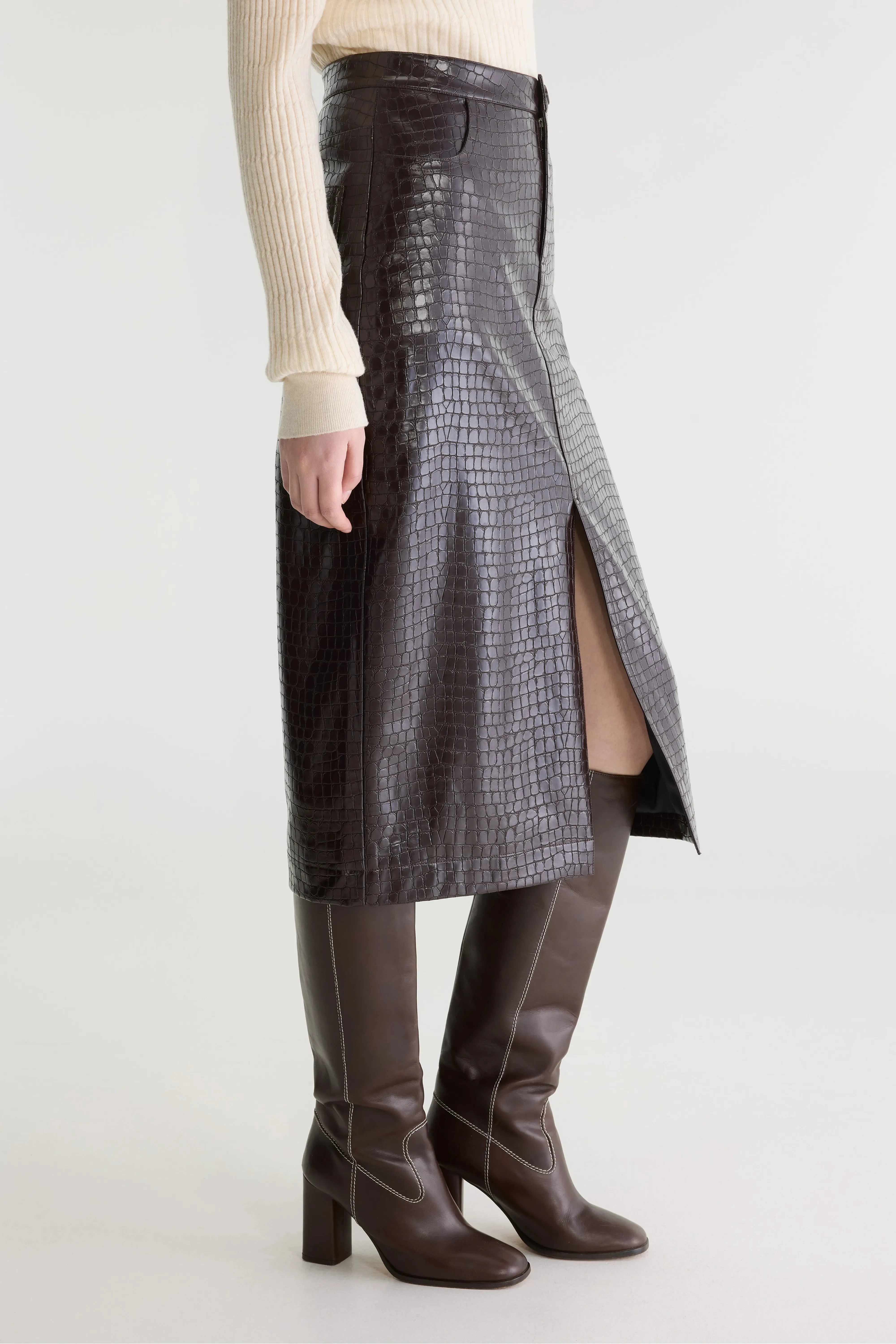 Halina midi skirt (262 / W / DARK ROAST) sold by Bellrose product image thumbnail 5