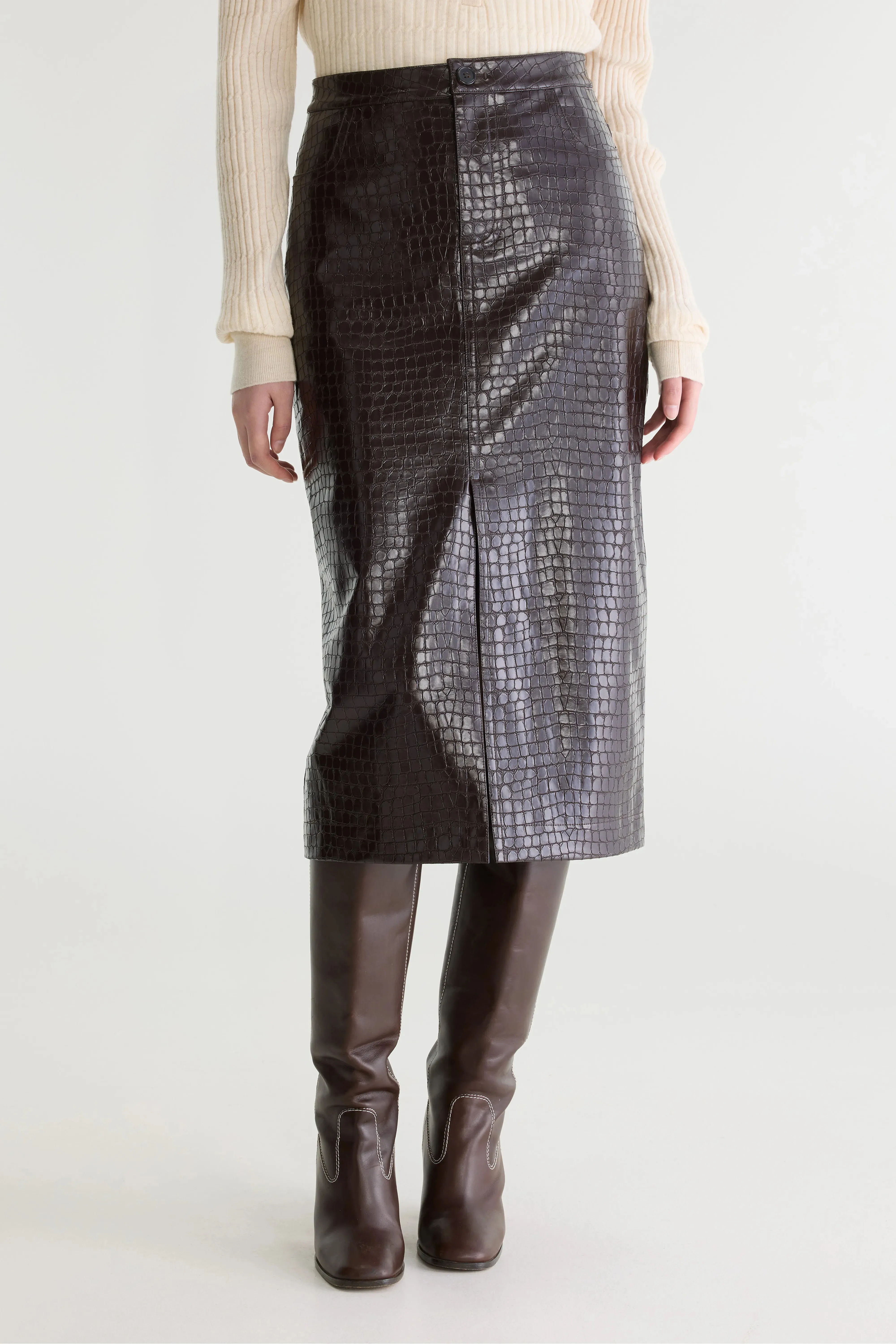 Halina midi skirt (262 / W / DARK ROAST) sold by Bellrose product image thumbnail 3