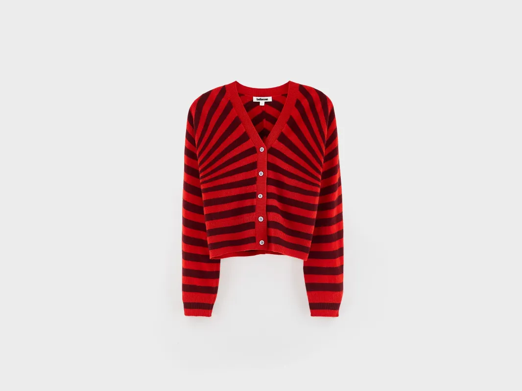Alzo v-neck cardigan (262 / G / STRIPE A) made by Bellerose