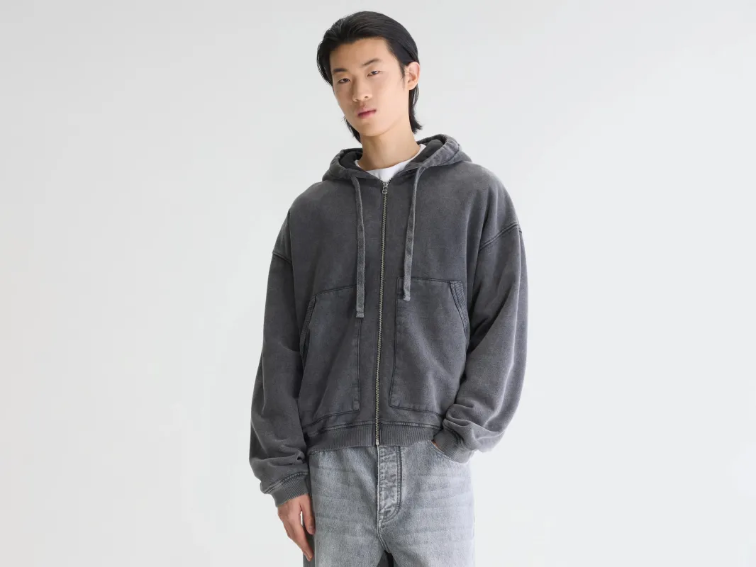 Falkon zip-up hoodie (262 / M / BLACK) made by Bellerose