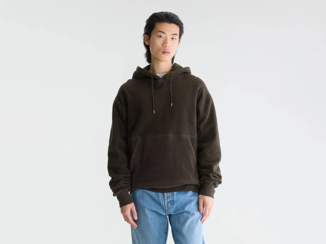 Mattis relaxed hoodie (262 / M / DARK BROWN) made by Bellerose