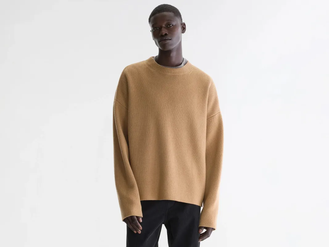 Dorcy crewneck sweater (262 / M / CAMEL) made by Bellerose