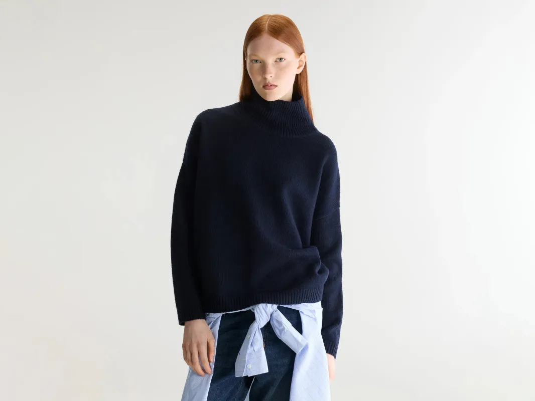 Amedo funnel-neck sweater (262 / W / NAVY) made by Bellerose