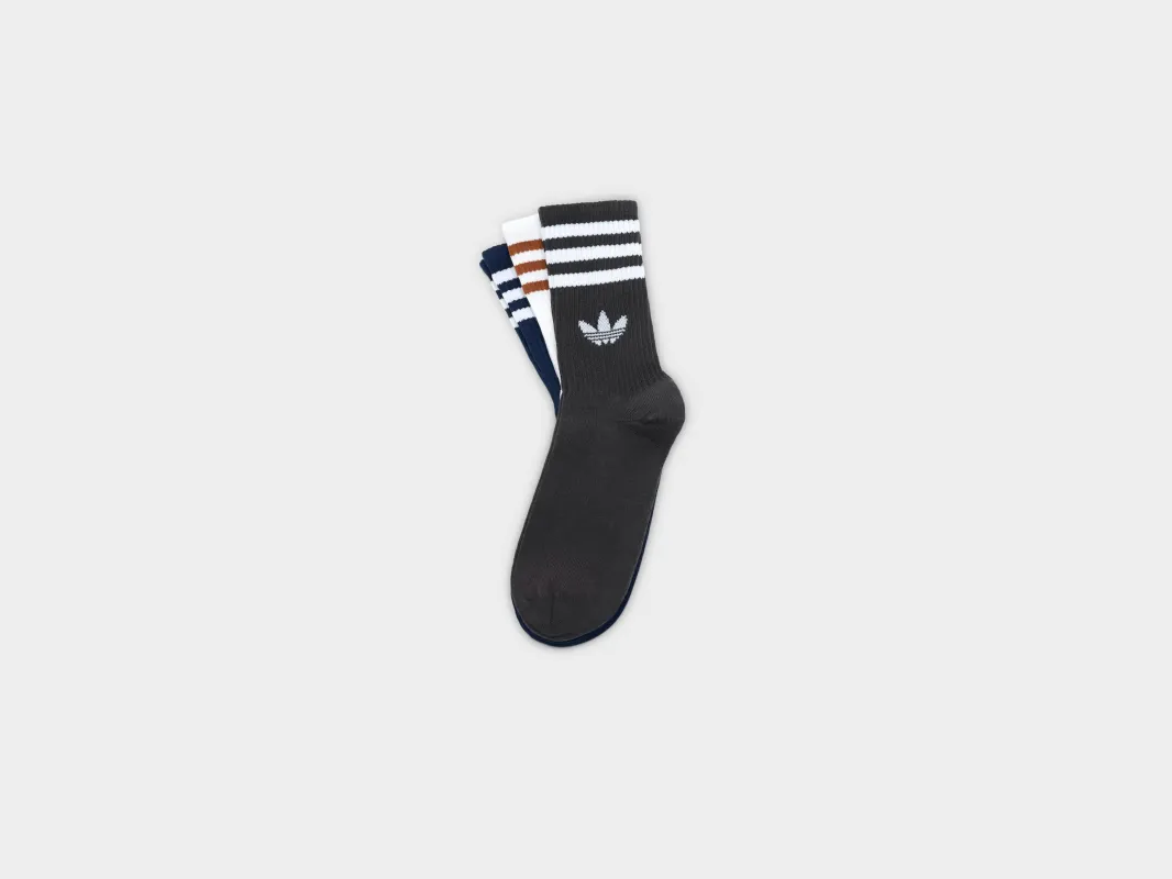 3-Stripes Crew Socks for Women (262 / W / RED) made by Adidas