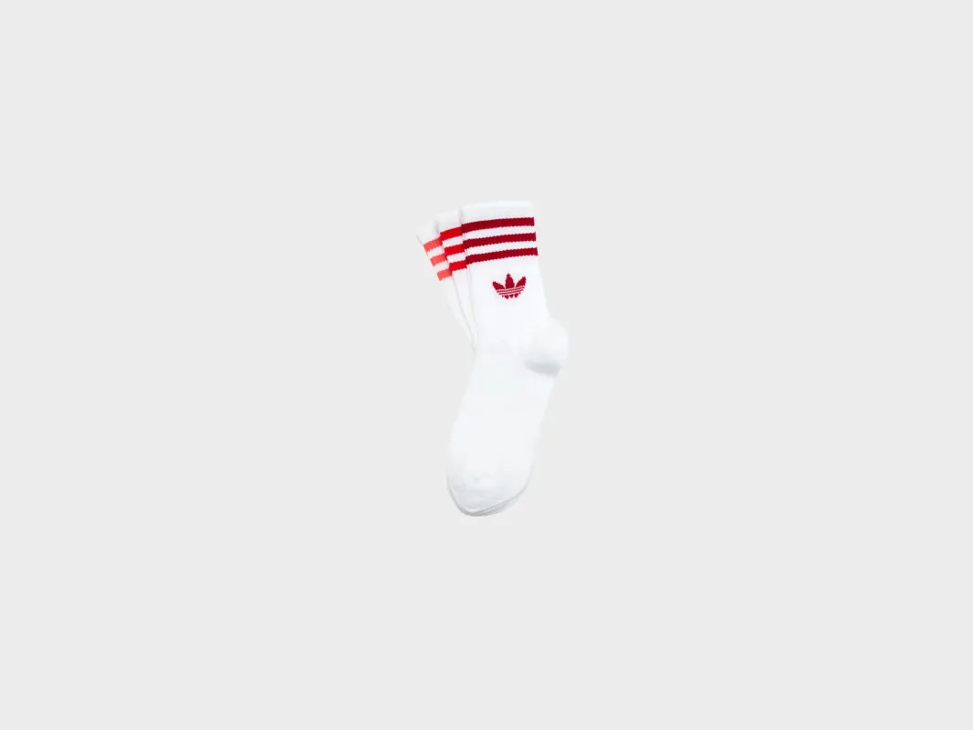 3-Stripes Crew Socks for Women (262 / W / RED) made by Adidas