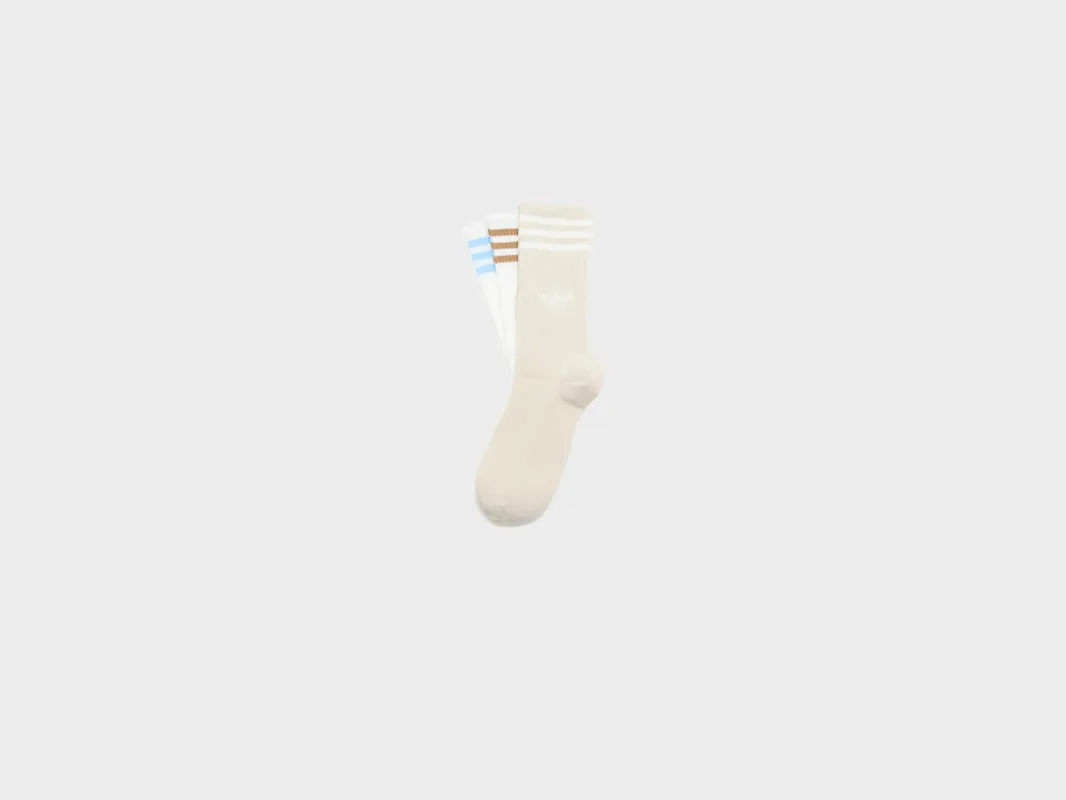 3-Stripes High Crew Socks for Women (262 / W / BEIGE) made by Adidas