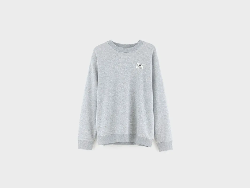 Woven Label Crew Neck Sweatshirt (262 / M / GREY) made by New Balance