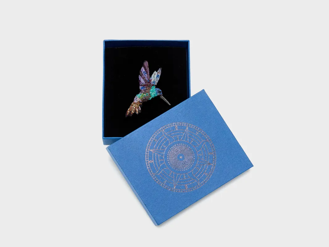 Colibri Brooch Pin (262 / W / BLUE) made by trovelore
