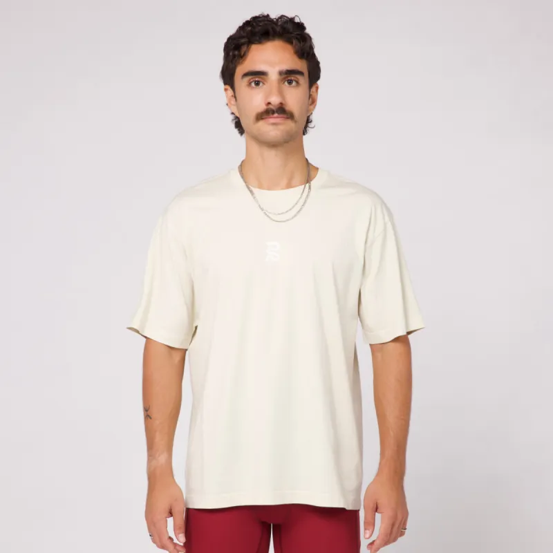 Abstract Color Block Cotton Tee, Unisex - Champagne sold by Bandit Running