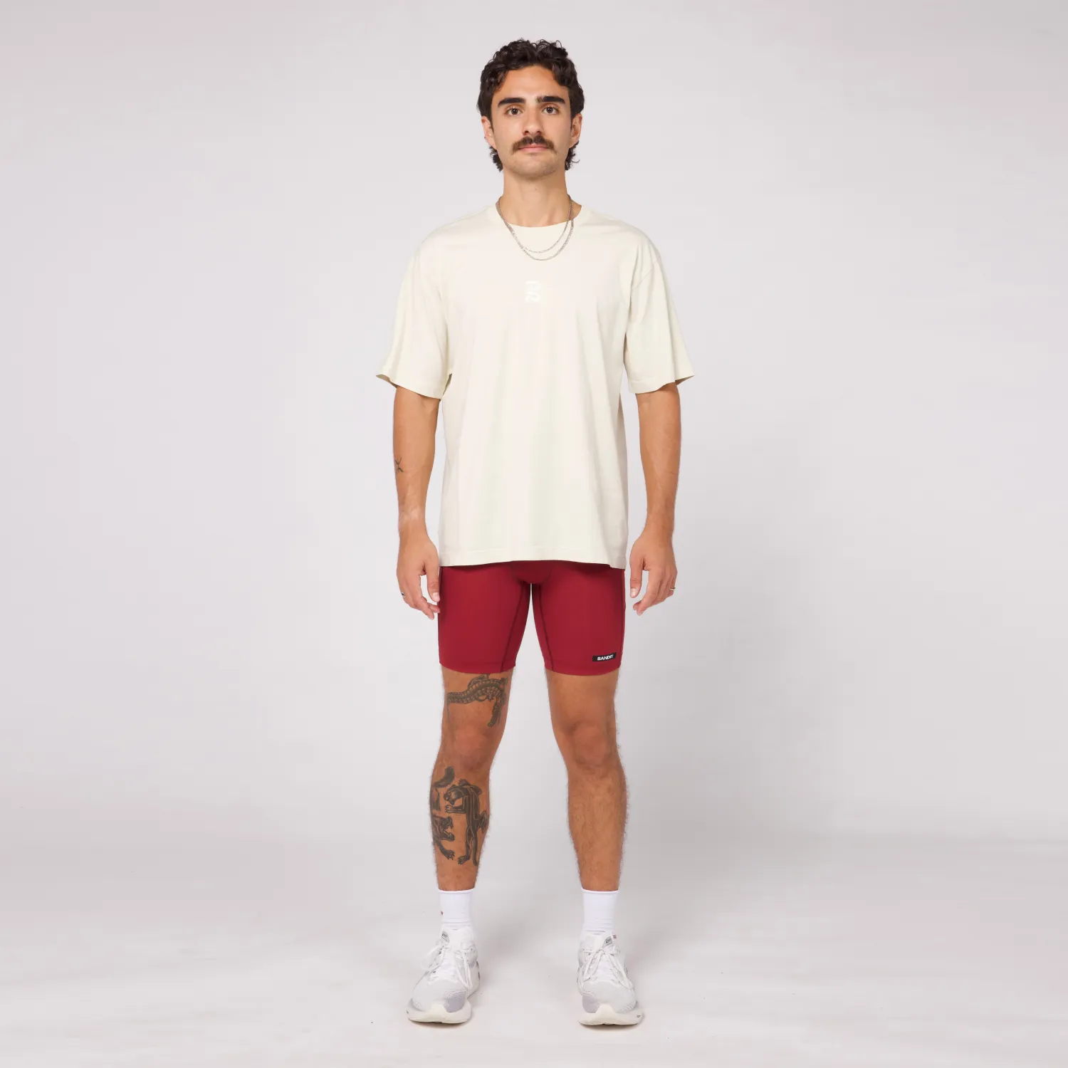 Abstract Color Block Cotton Tee, Unisex - Champagne sold by Bandit Running product image thumbnail 3