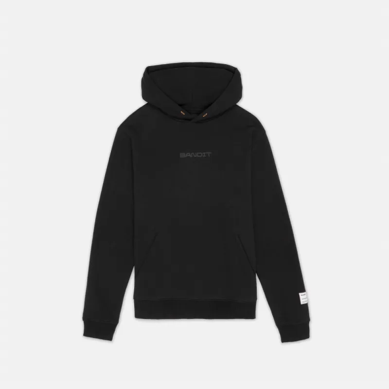 The Cotton Fleece Topographic Current Hoodie - Black sold by Bandit Running