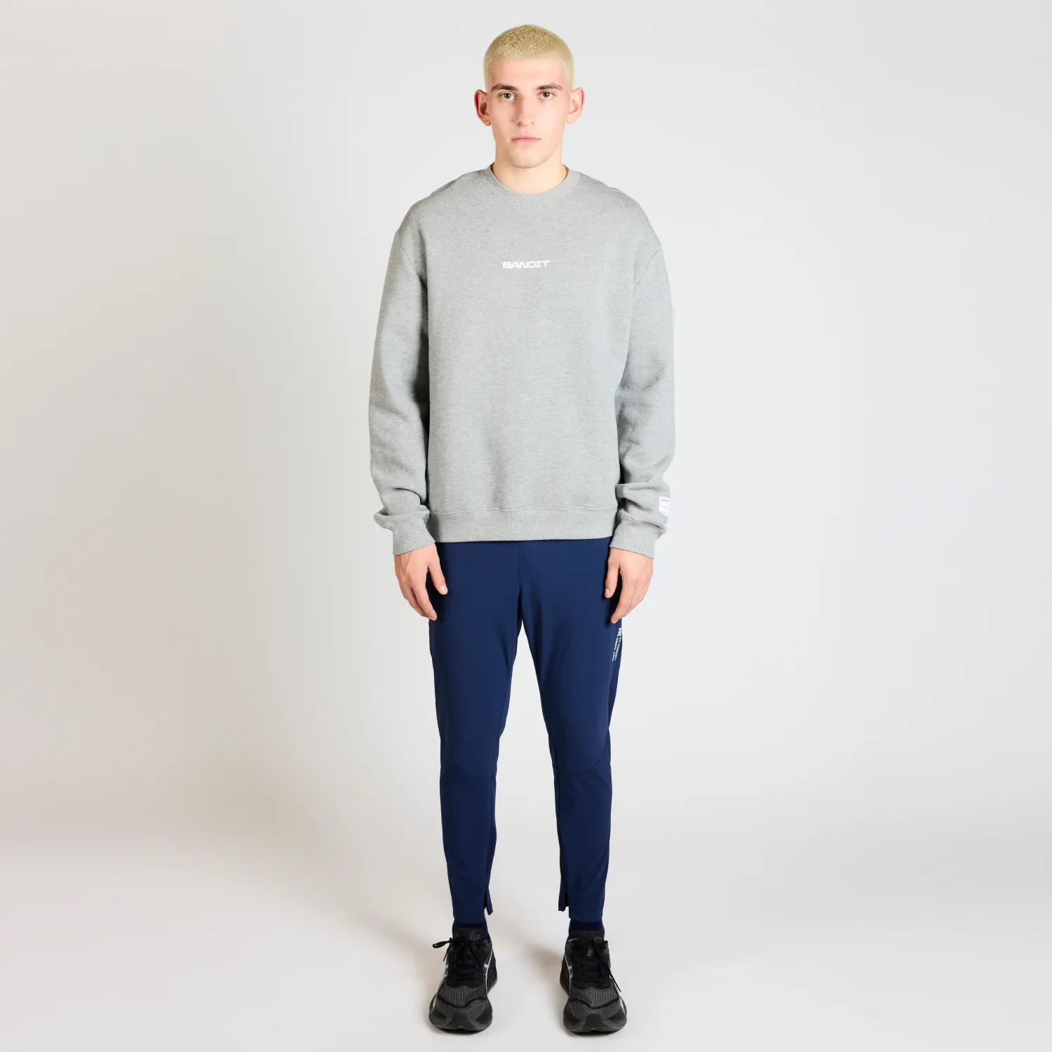 Cotton Fleece Evolve Running Crewneck - Heather Grey sold by Bandit Running product image thumbnail 3