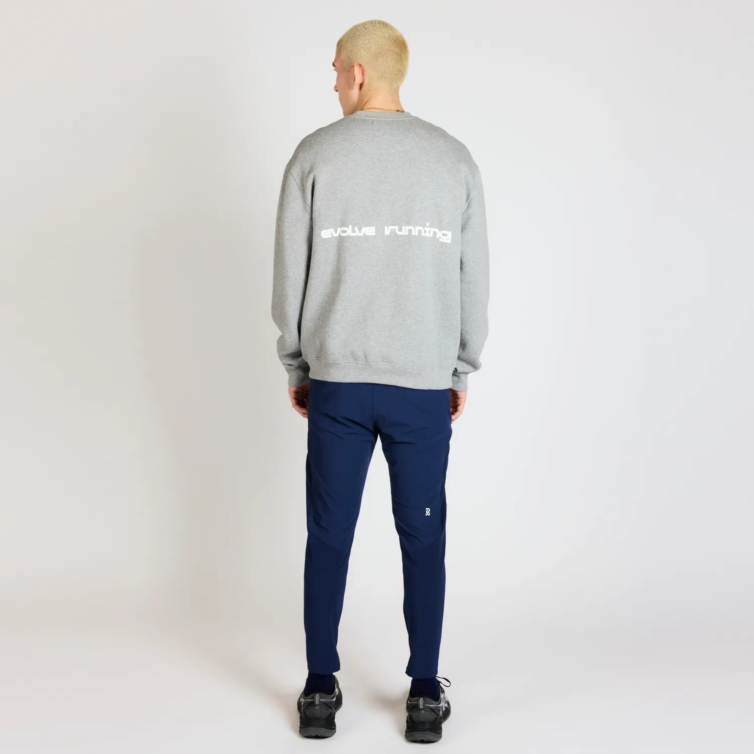 Cotton Fleece Evolve Running Crewneck - Heather Grey sold by Bandit Running product image thumbnail 4