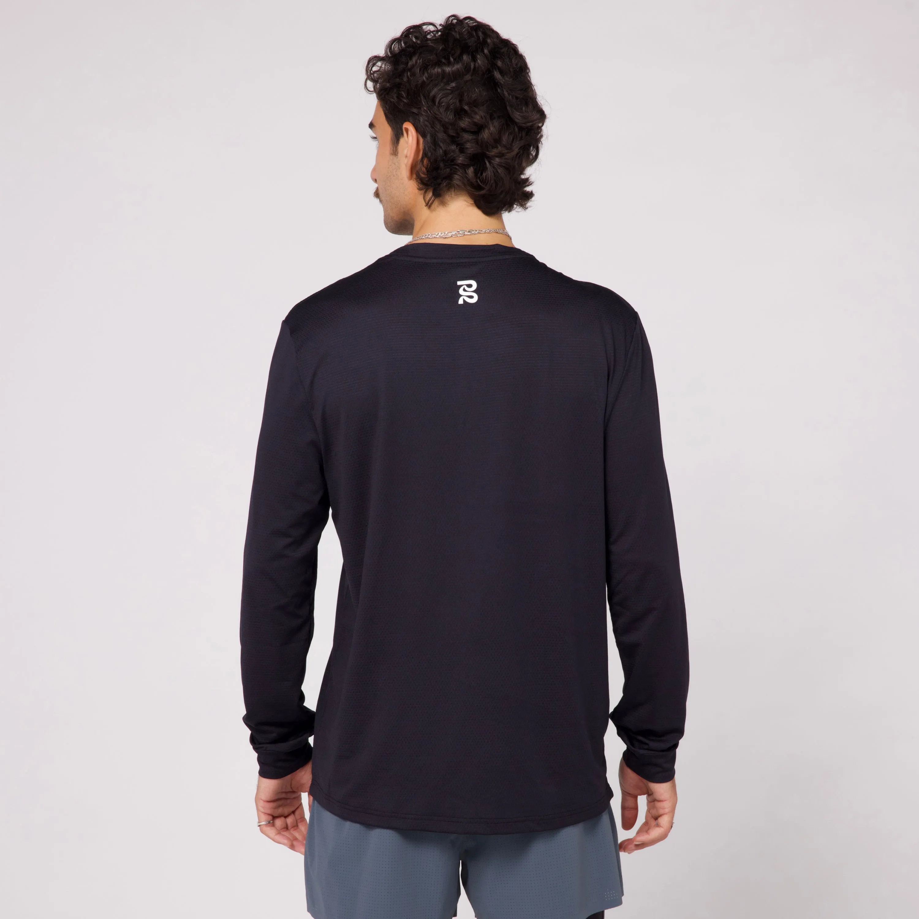 Micromesh™ Long Sleeve Performance Tee - Unisex, Black sold by Bandit Running product image thumbnail 2