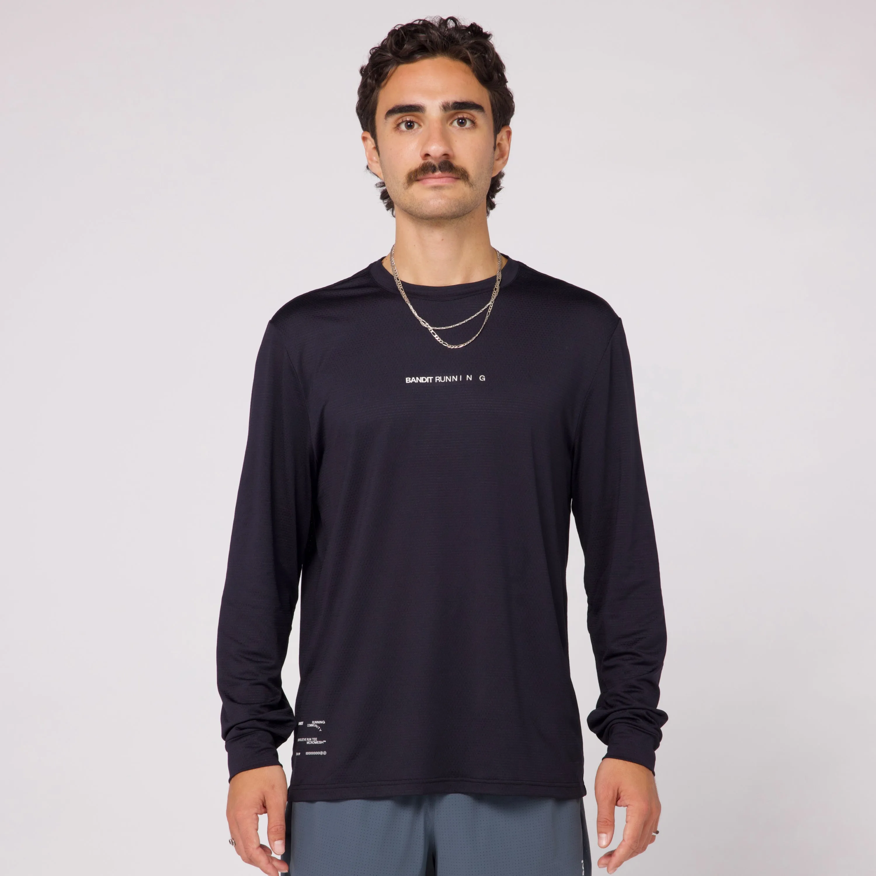 Micromesh™ Long Sleeve Performance Tee - Unisex, Black sold by Bandit Running