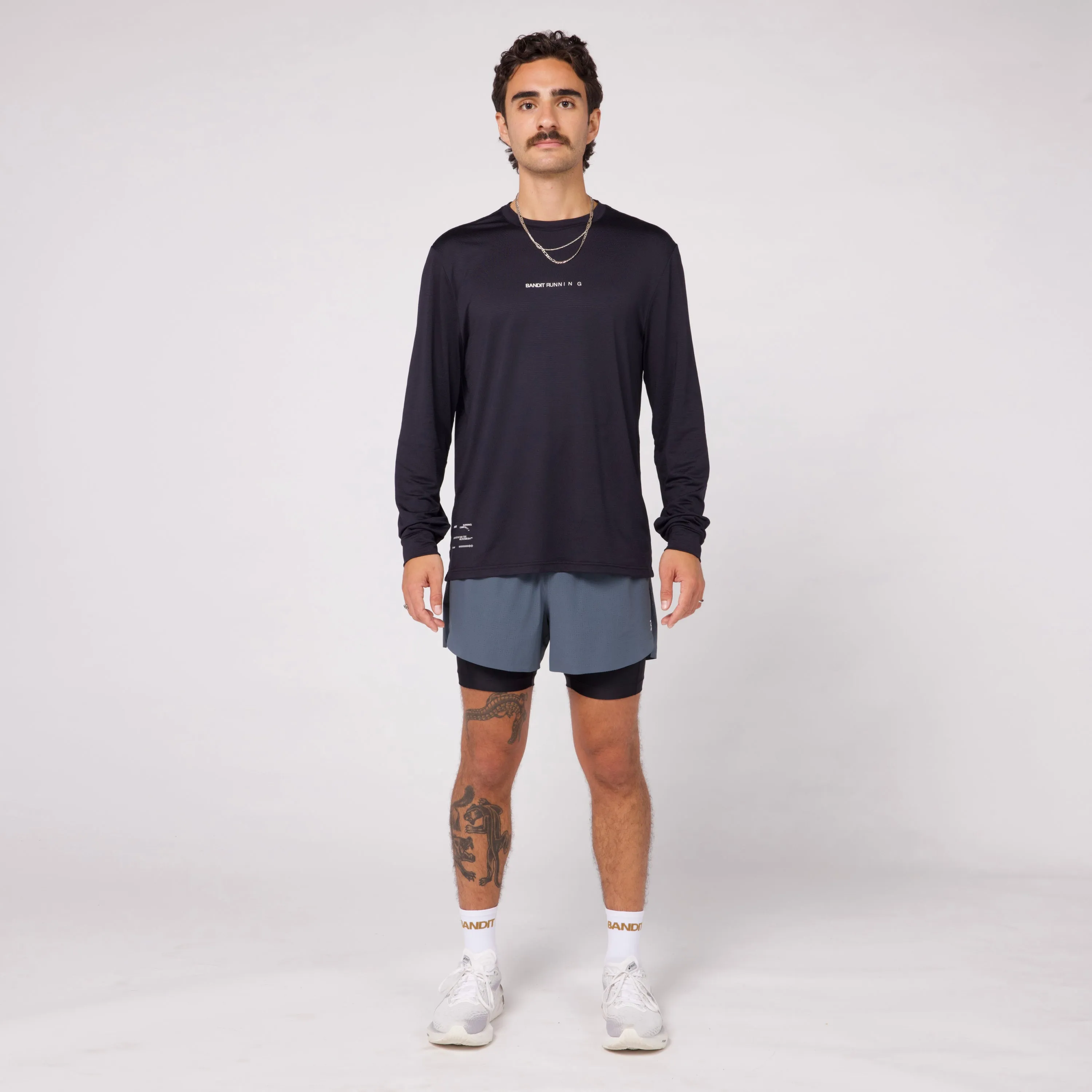 Micromesh™ Long Sleeve Performance Tee - Unisex, Black sold by Bandit Running product image thumbnail 3
