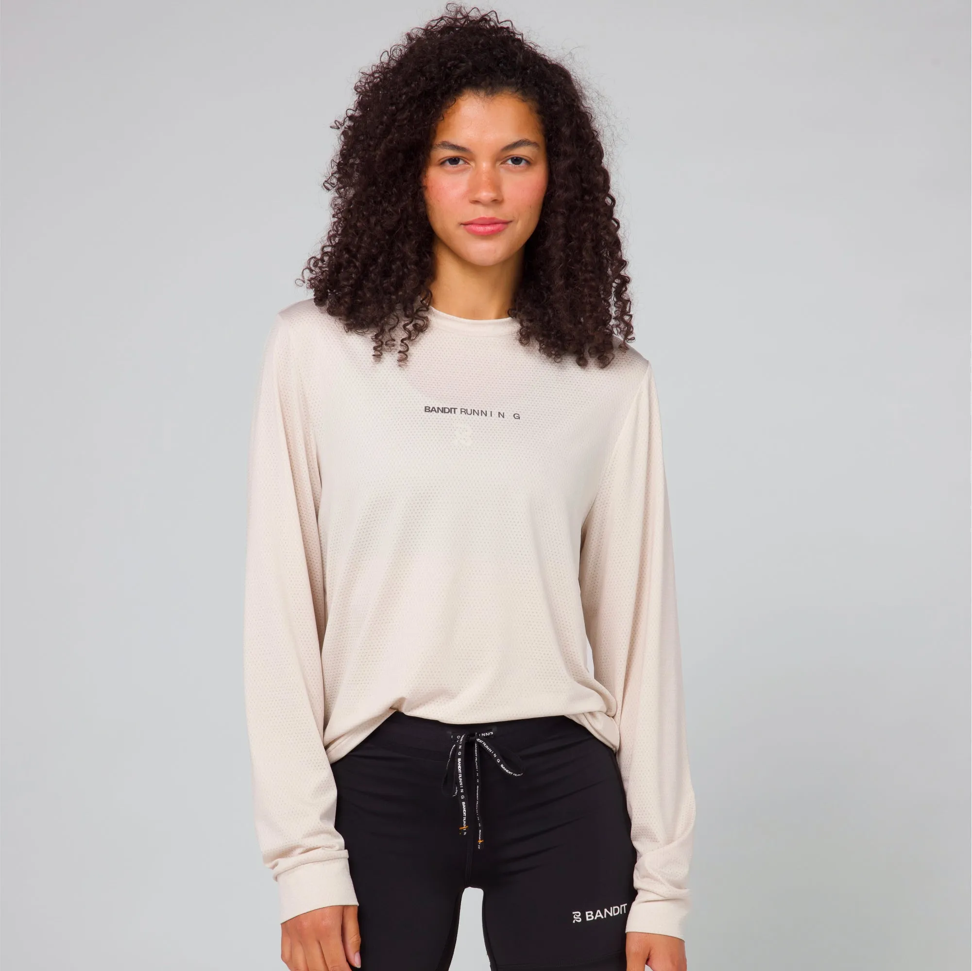Micromesh™ Long Sleeve Performance Tee - Unisex, Champagne sold by Bandit Running