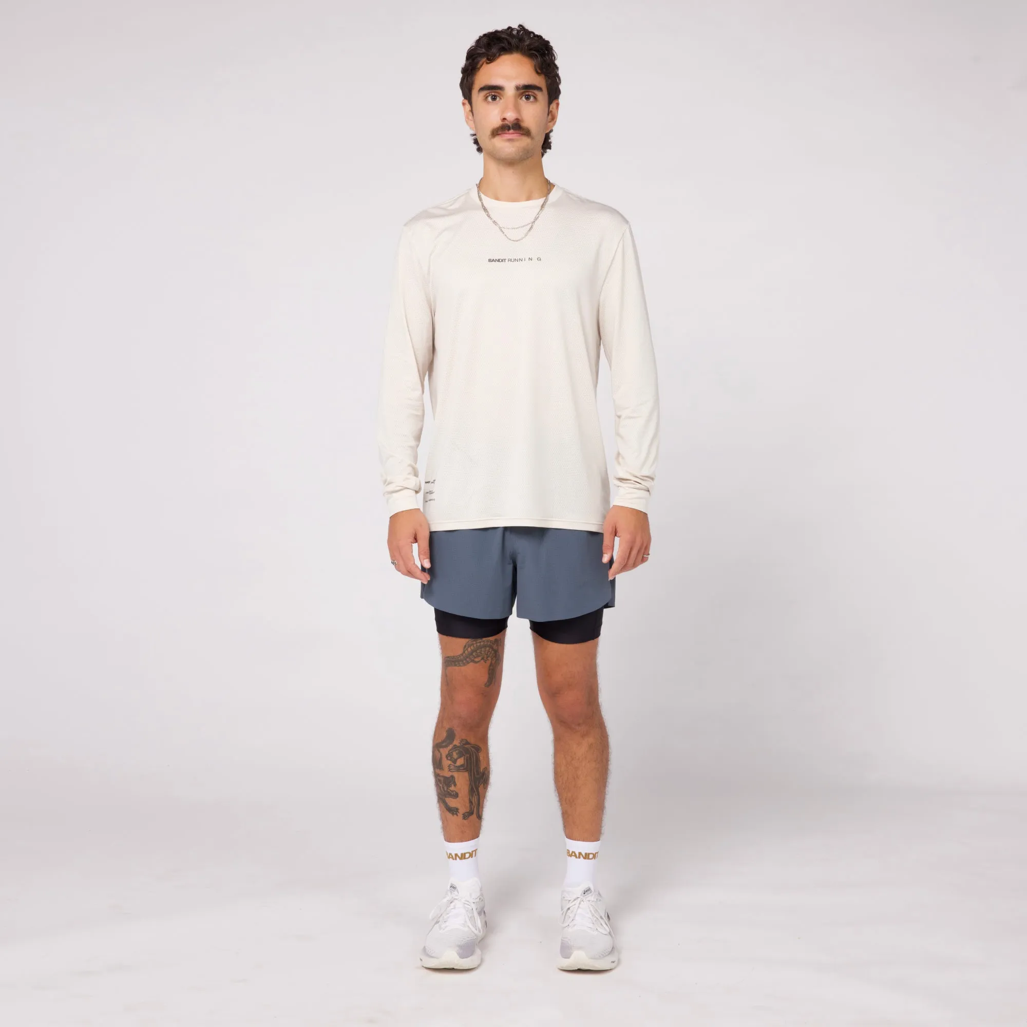 Micromesh™ Long Sleeve Performance Tee - Unisex, Champagne sold by Bandit Running product image thumbnail 3