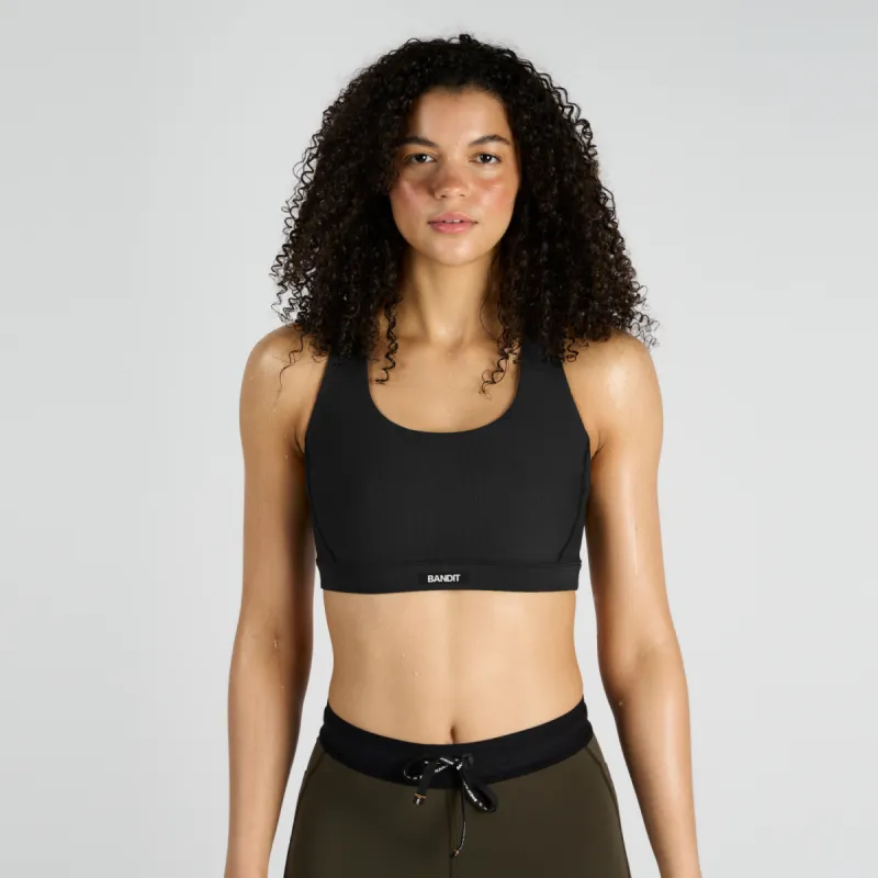 Cadence™ Scoop Neck Run Bra - Black sold by Bandit Running