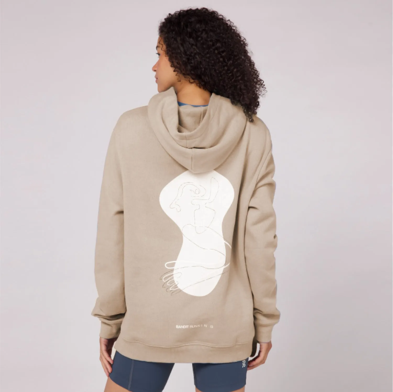 The Cotton Fleece Abstract Thinker Hoodie - Unisex, Stone sold by Bandit Running product image thumbnail 2