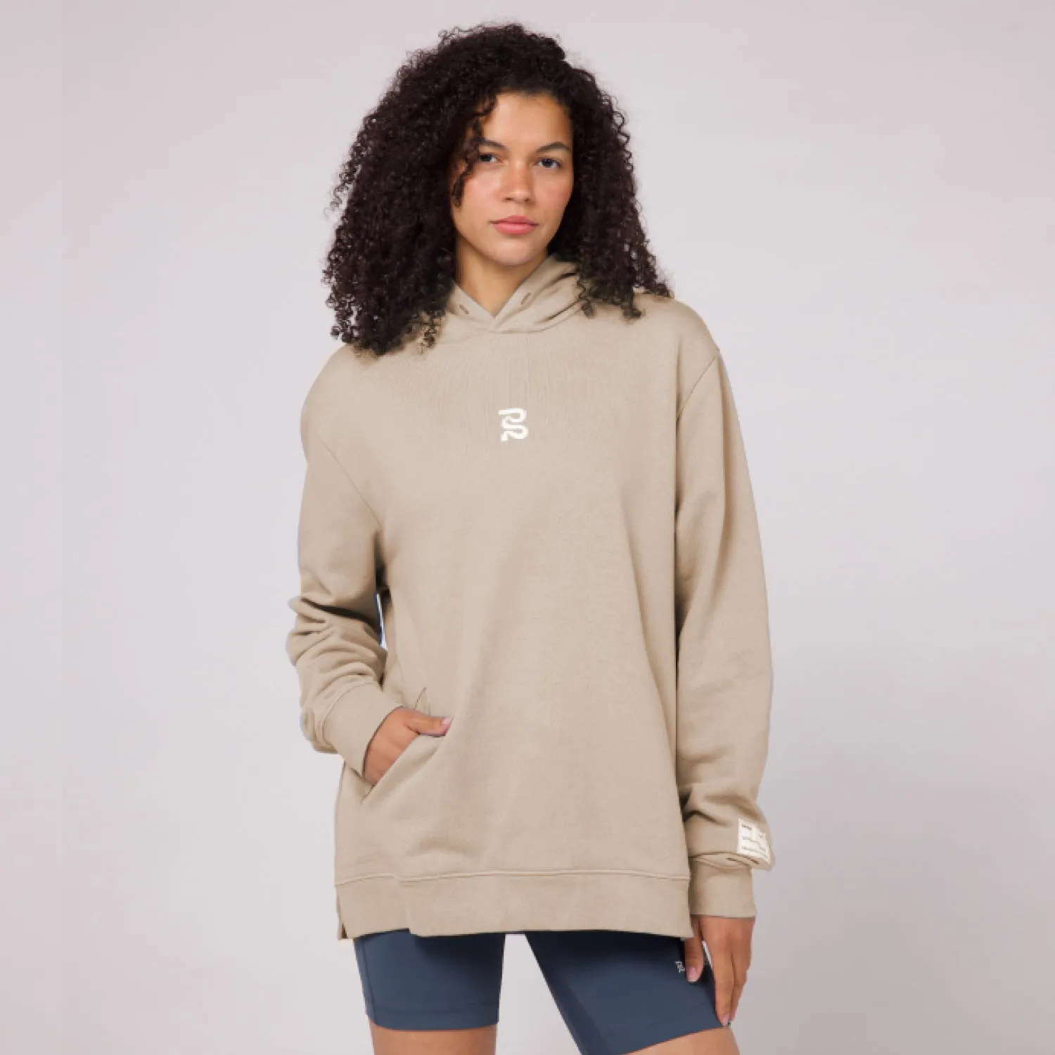 The Cotton Fleece Abstract Thinker Hoodie - Unisex, Stone sold by Bandit Running