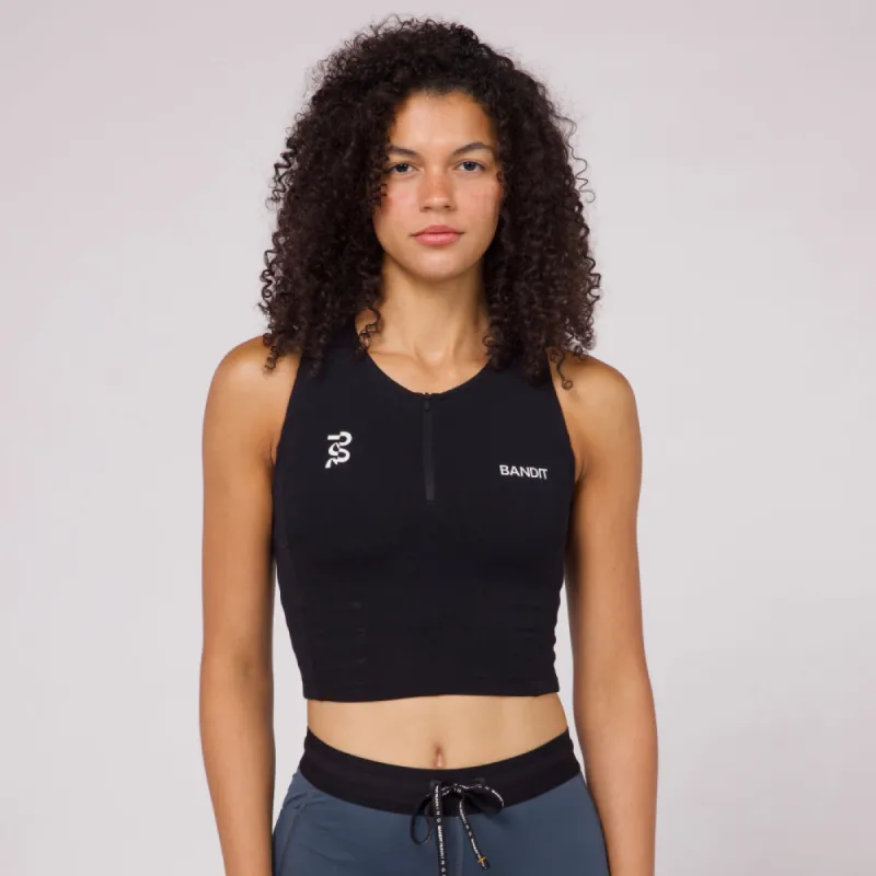 Ares Flex™ Zip Front Race Crop - Black sold by Bandit Running