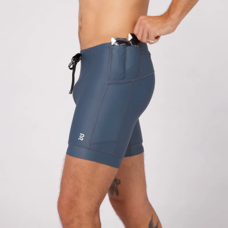 Superbeam™ Next Gen 7 Pocket Quarter Tights - Storm Grey sold by Bandit Running