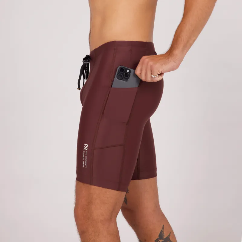 Superbeam™ Next Gen 7 Pocket Half Tights - Chocolate sold by Bandit Running