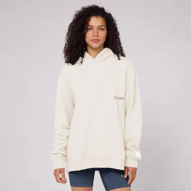 The Cotton Fleece Current Hoodie - Unisex, Cream sold by Bandit Running