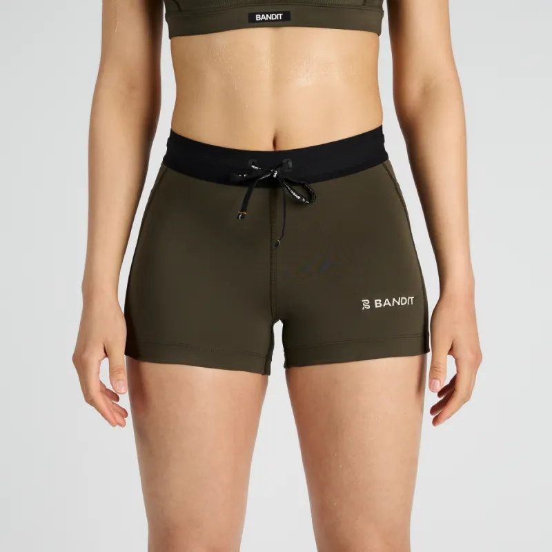 Stamina™ 3" Women's Compression Shorts - Olive sold by Bandit Running