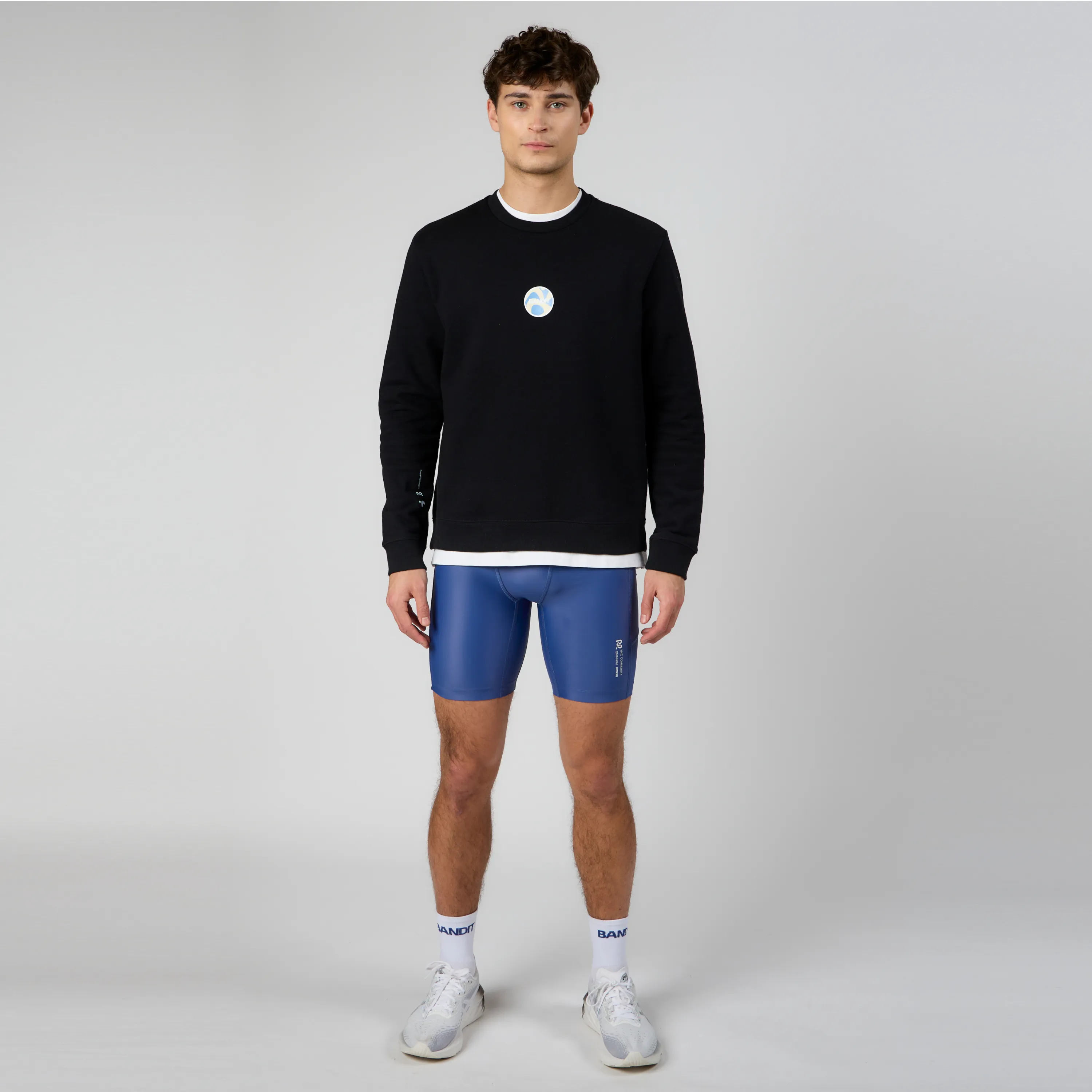 Cotton Fleece Mirrored Runner Crewneck - Black sold by Bandit Running product image thumbnail 4