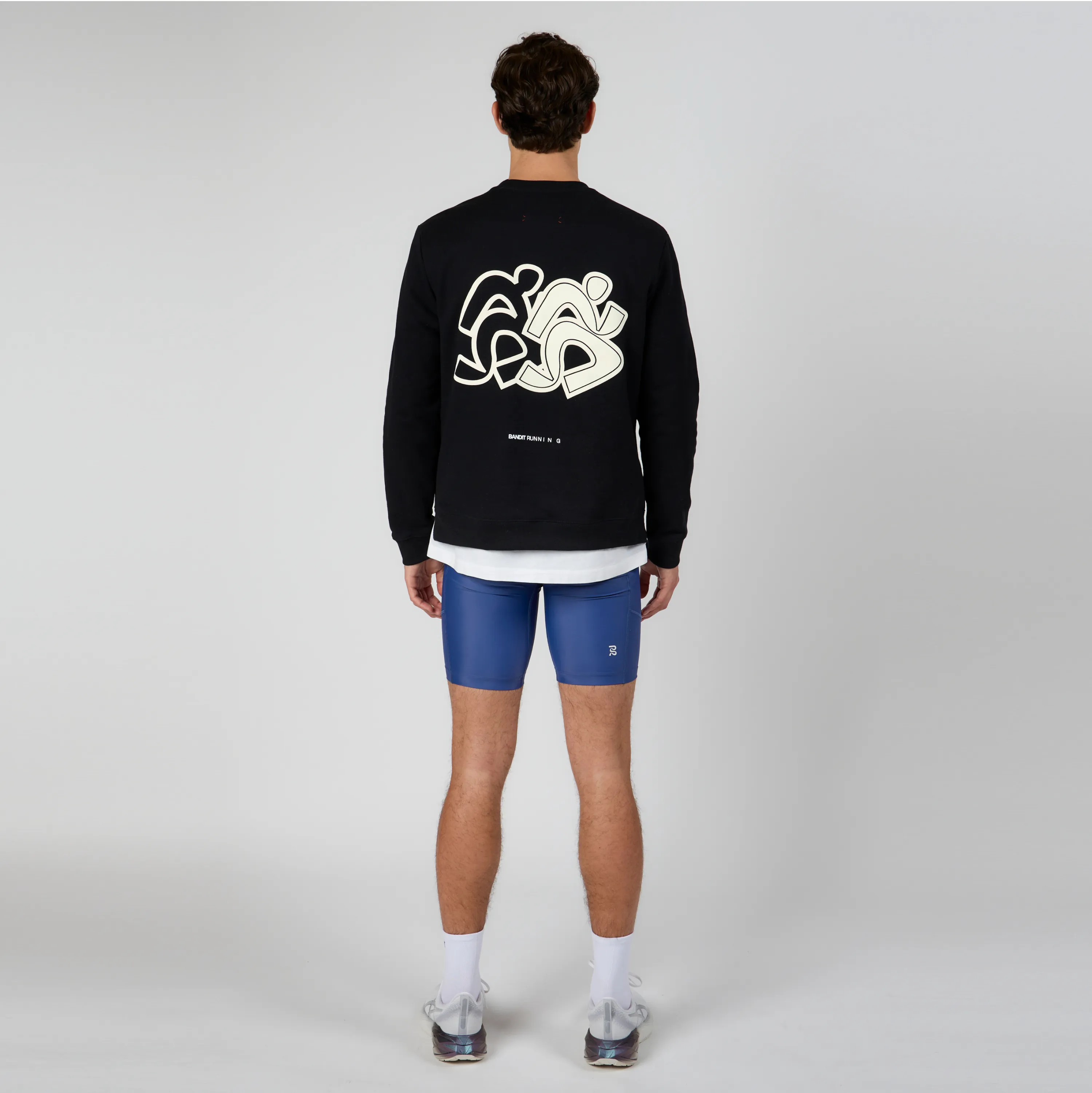 Cotton Fleece Mirrored Runner Crewneck - Black sold by Bandit Running product image thumbnail 3