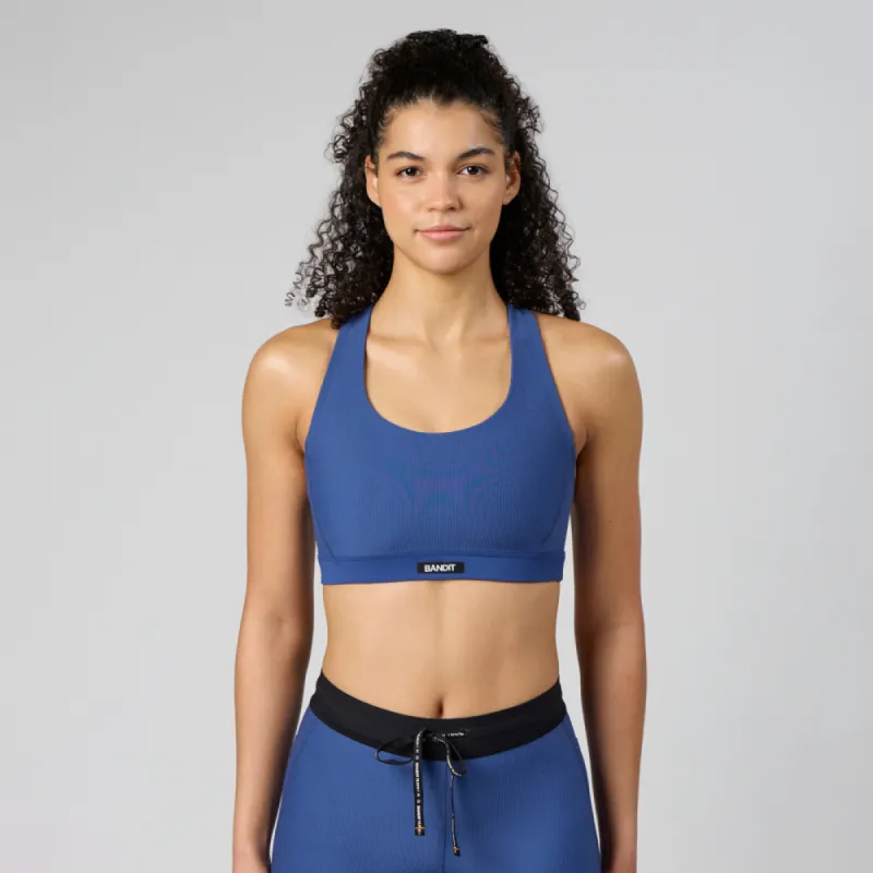 Cadence™ Scoop Neck Run Bra - Space Blue sold by Bandit Running