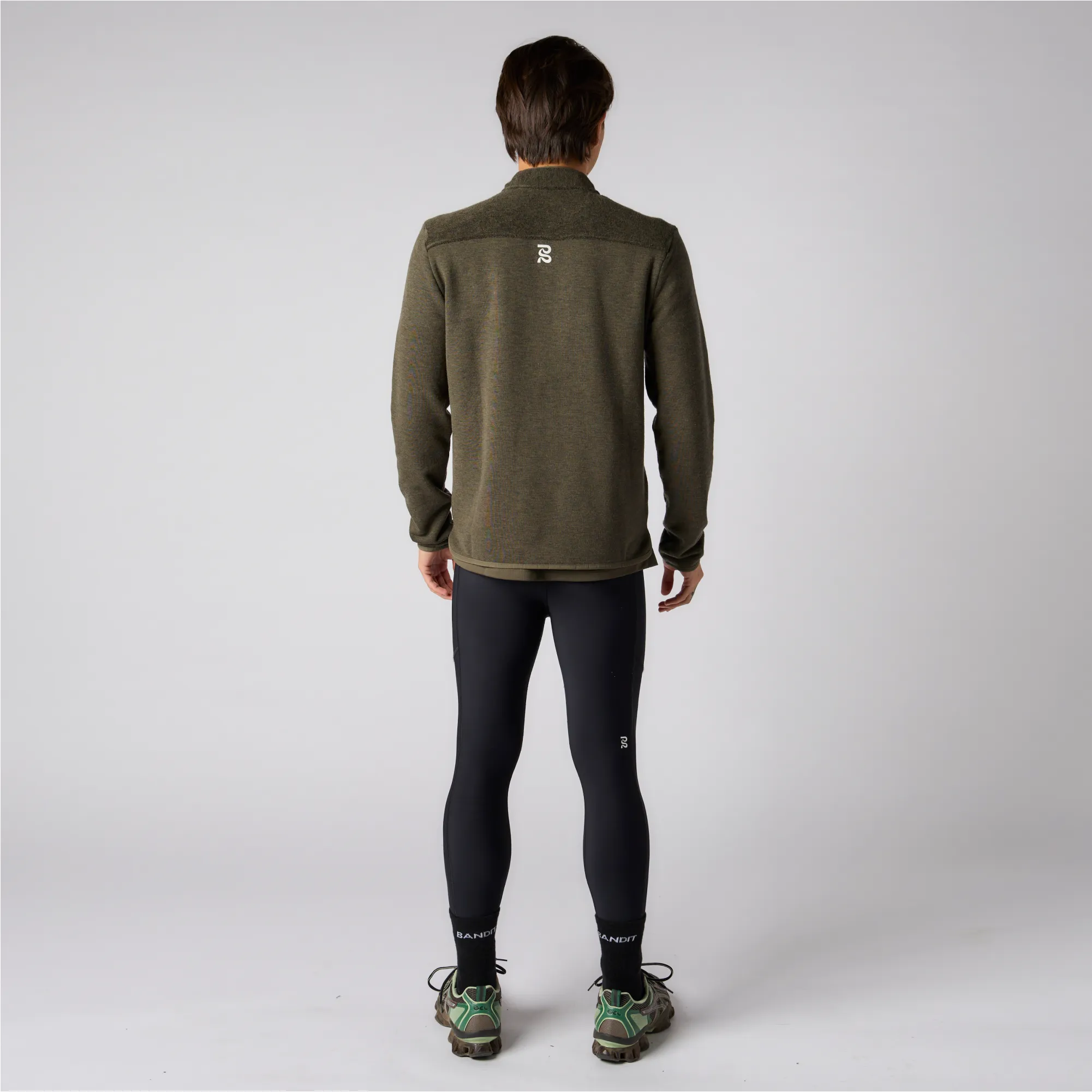 Wool Terry Quarter Zip Pullover - Men's, Olive sold by Bandit Running product image thumbnail 5