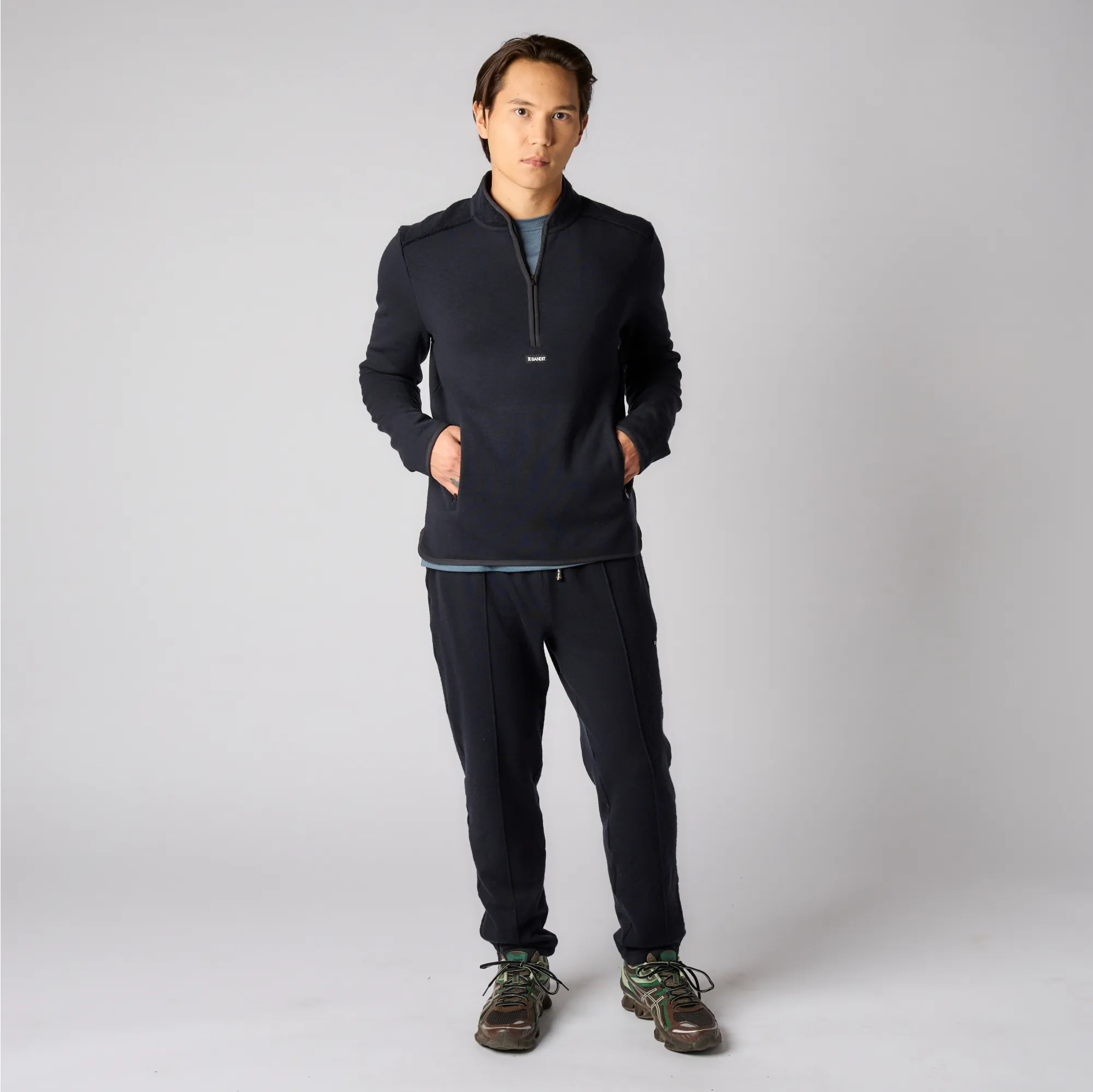 Wool Terry Quarter Zip Pullover - Men's, Black sold by Bandit Running product image thumbnail 5